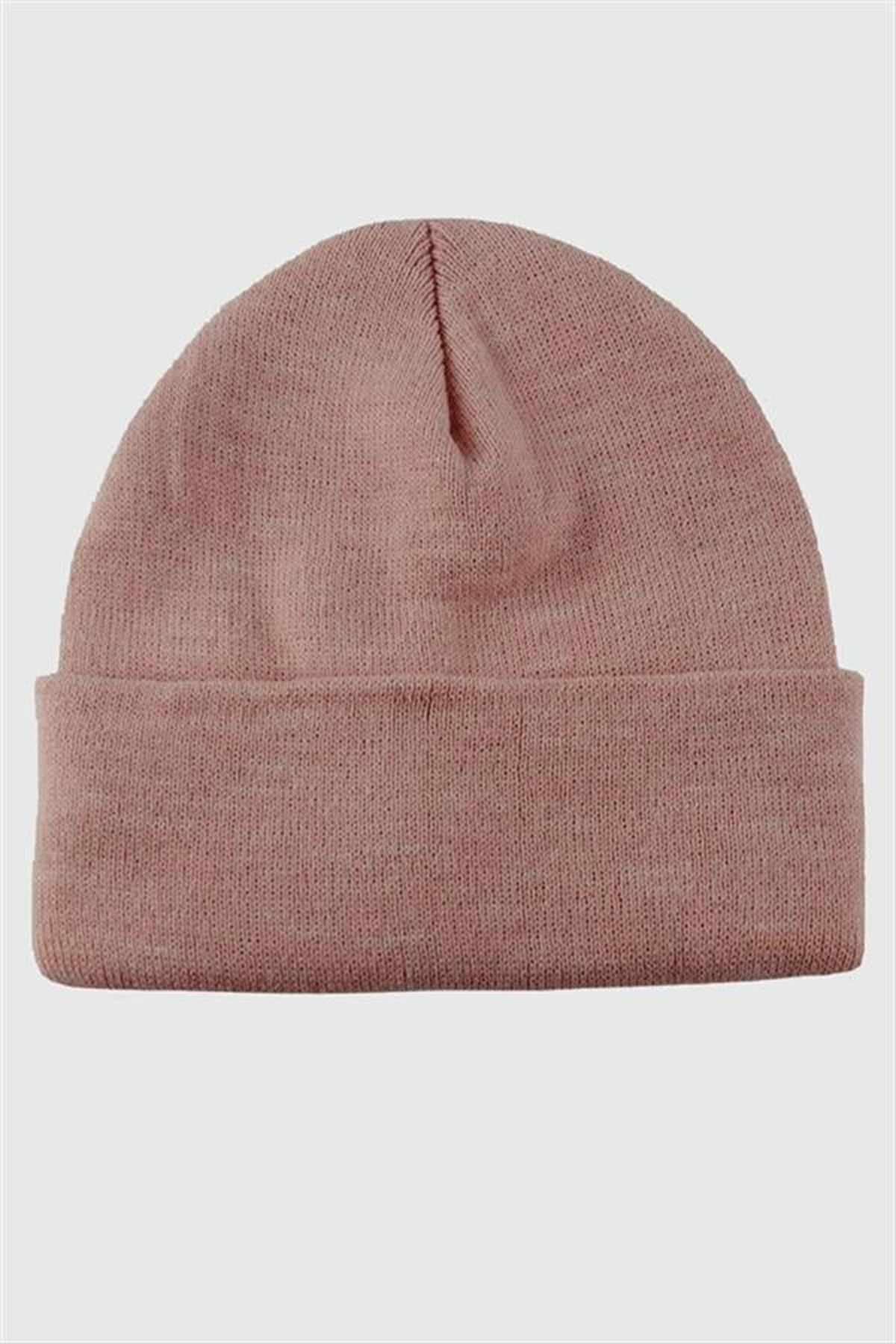 Çift Kat 1 nci kalite renkli bere ( Toptan Bere Eldiven ) - Koyu Pembe