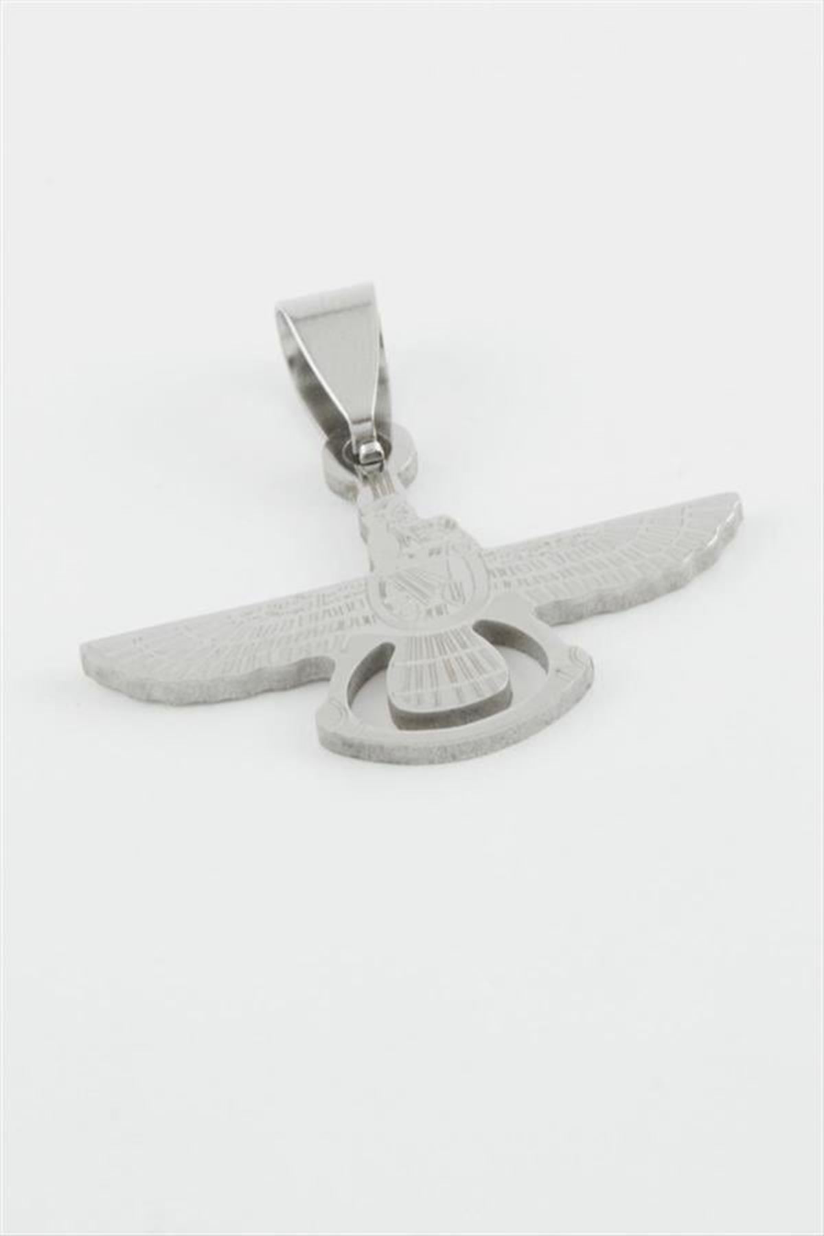 Kuş Çelik Kolye Ucu 3 cm - Gümüş Rengi