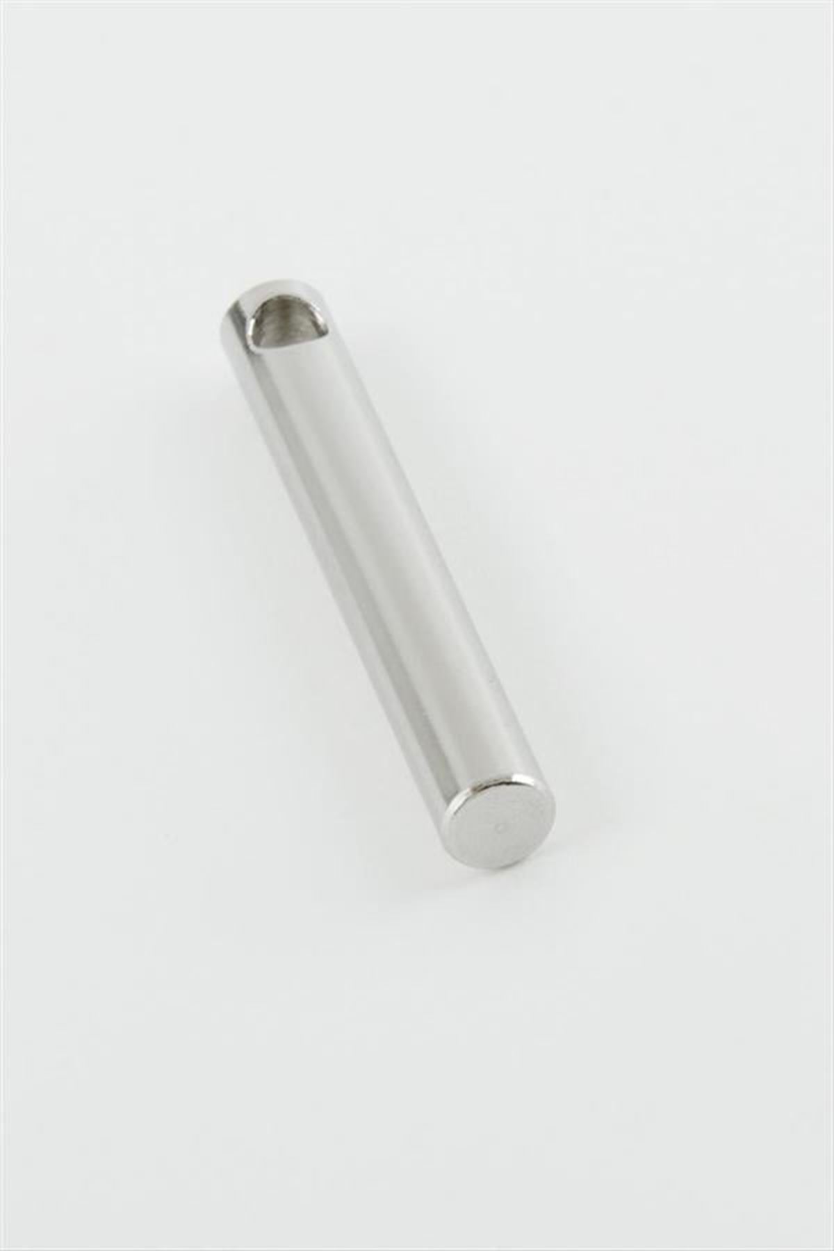 Silindir İsim Yazılabilir Çelik Kolye Ucu 0,6*3,5 cm - Gümüş Rengi