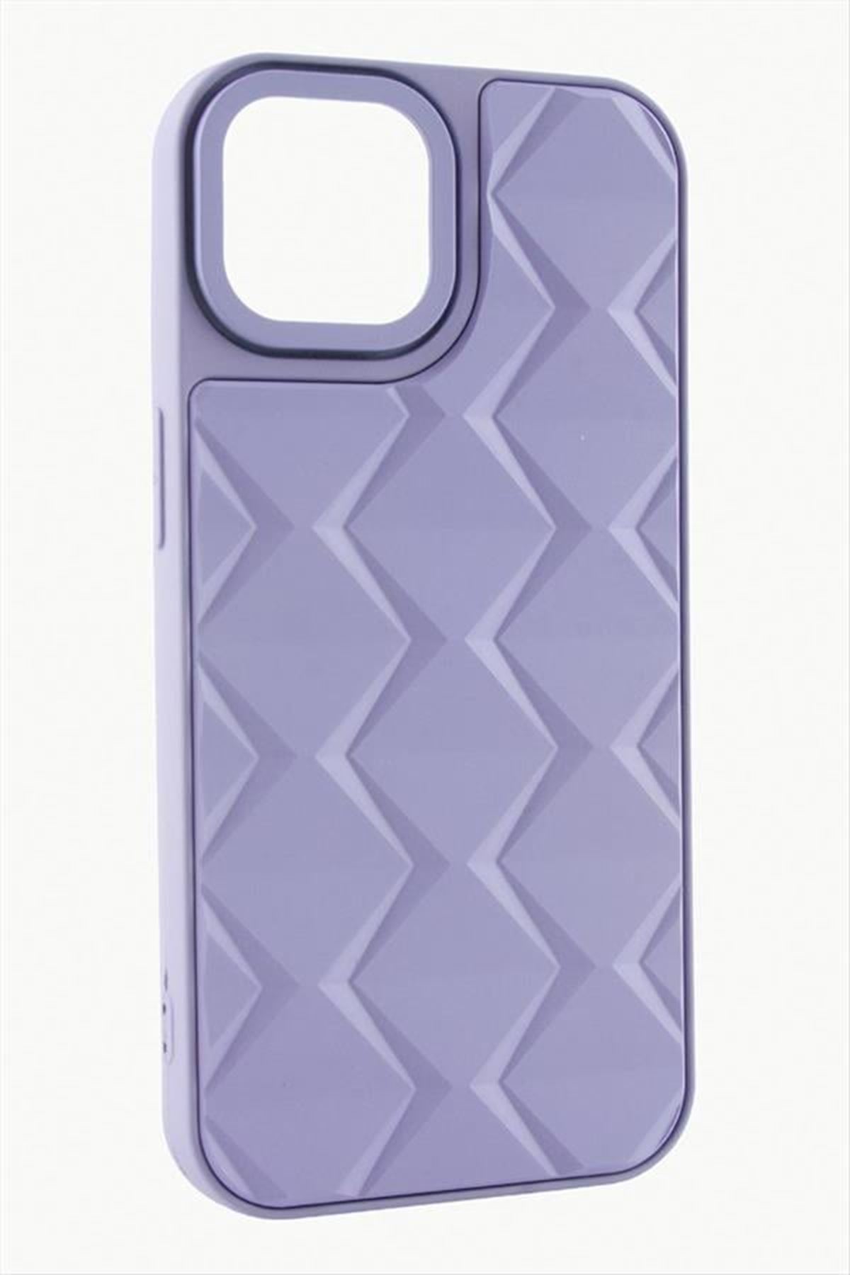 iPhone 14 Pro Max Prizma Desenli Lüx Liza Kılıf - Lila