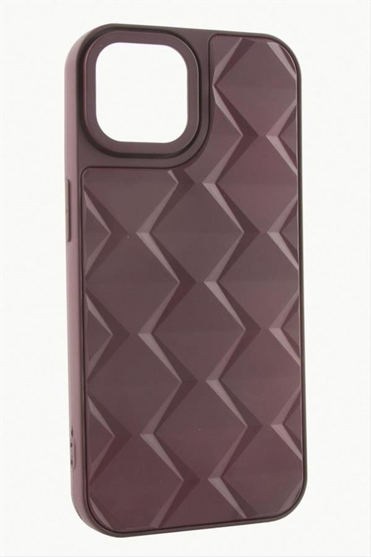 iPhone 14 Pro Max Prizma Desenli Lüx Liza Kılıf - Bordo