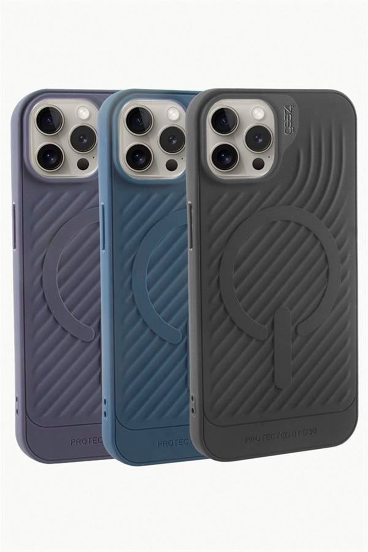 iPhone 15 Pro Lüx Magsaff Gear Silikon Kılıf - Siyah