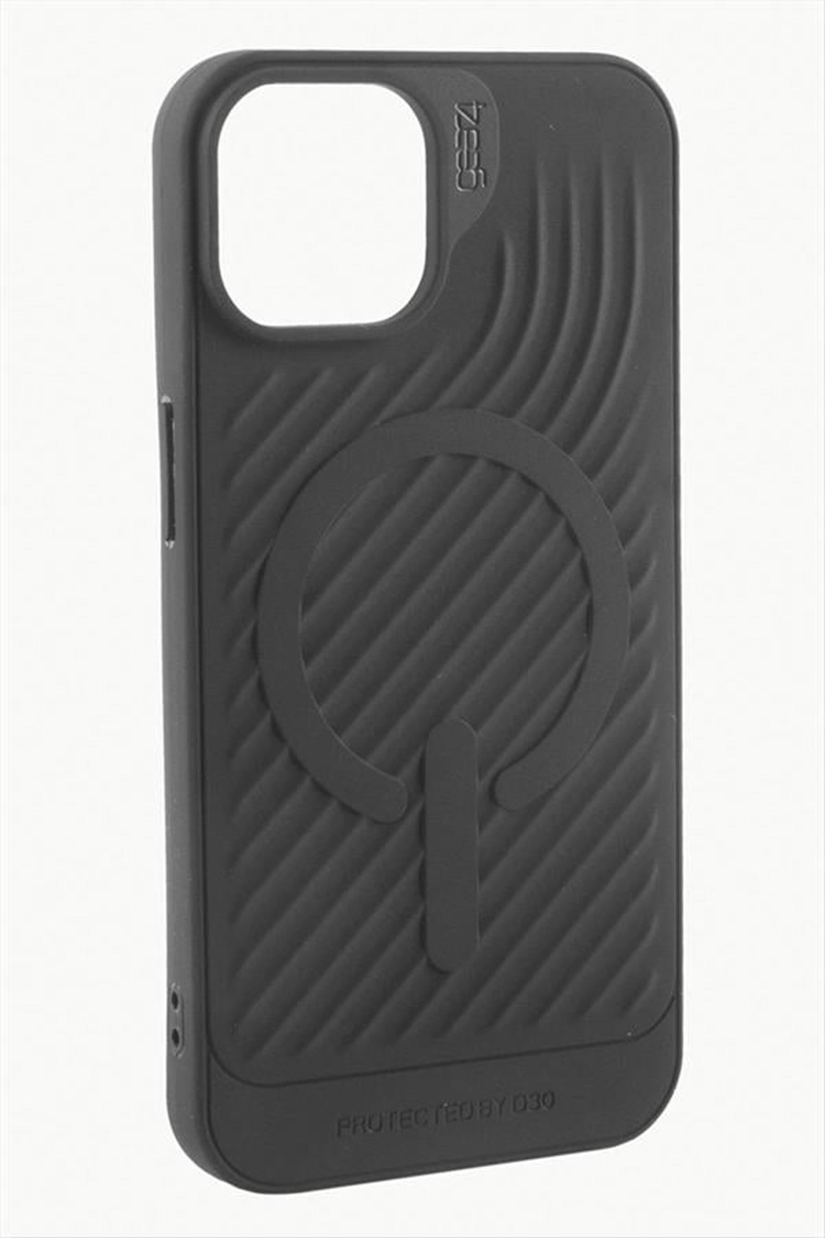 iPhone 14 Pro Max Lüx Magsaff Gear Silikon Kılıf - Siyah