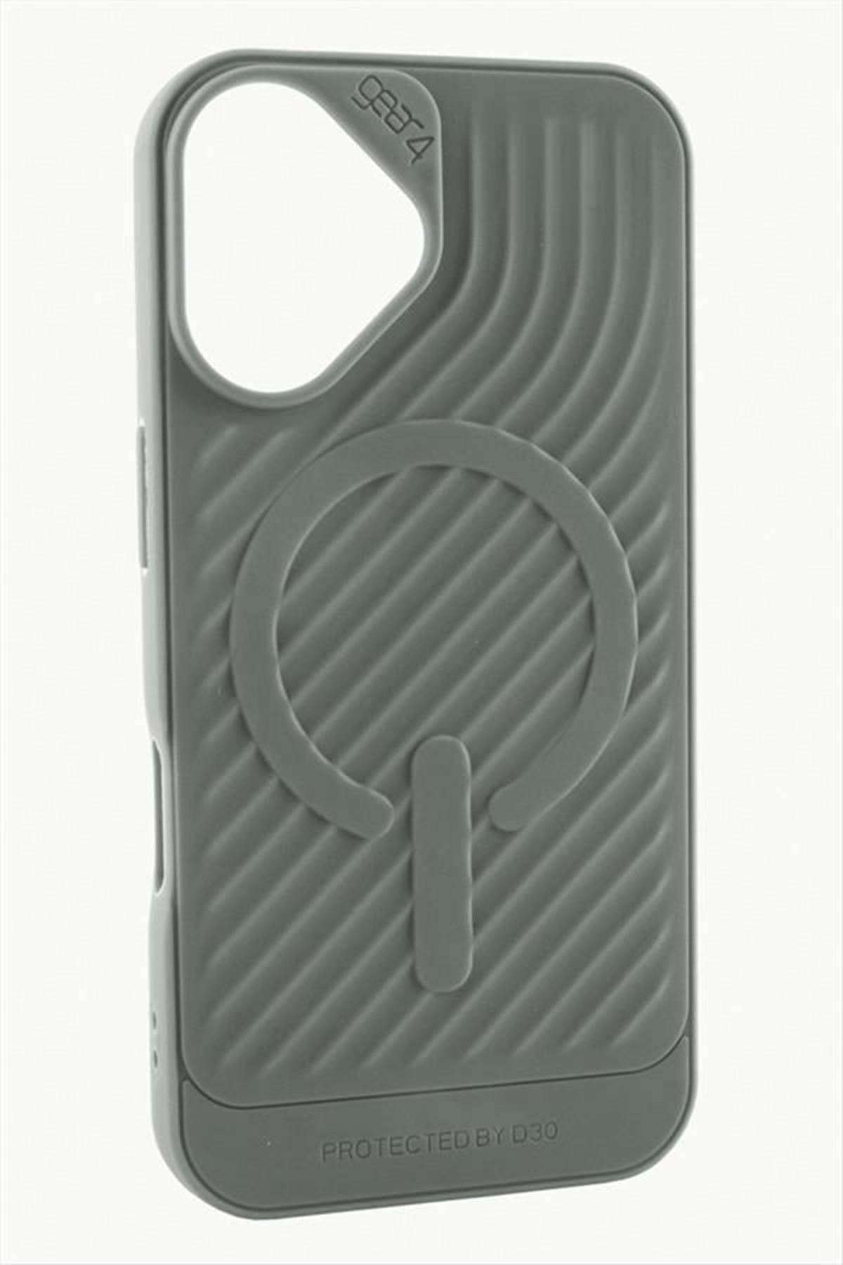 iPhone 16 6.1 Lüx Magsaff Gear Silikon Kılıf - Gri