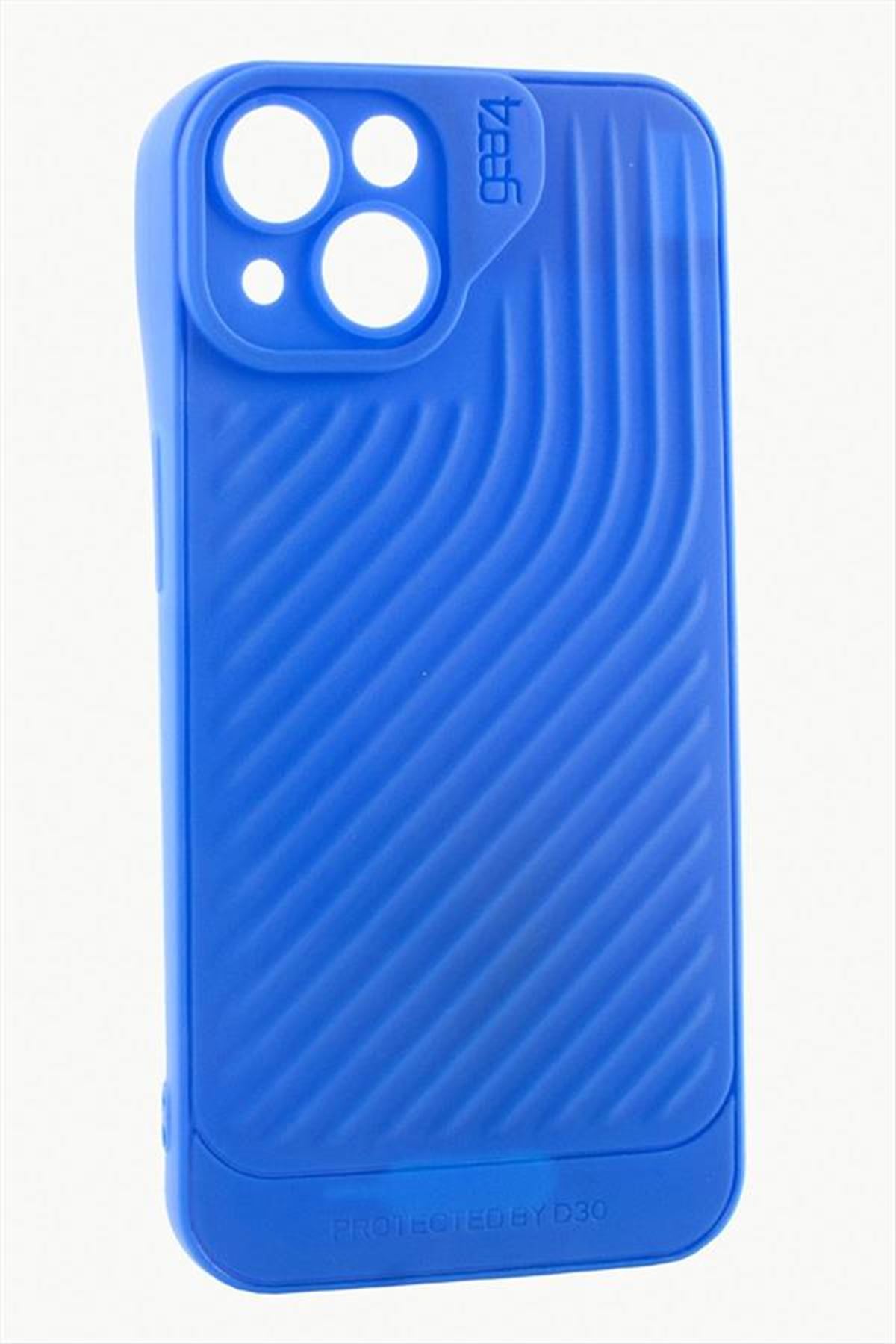 iPhone 13 6.1 Çizgili Lüx Gear Silikon Kılıf - Mavi