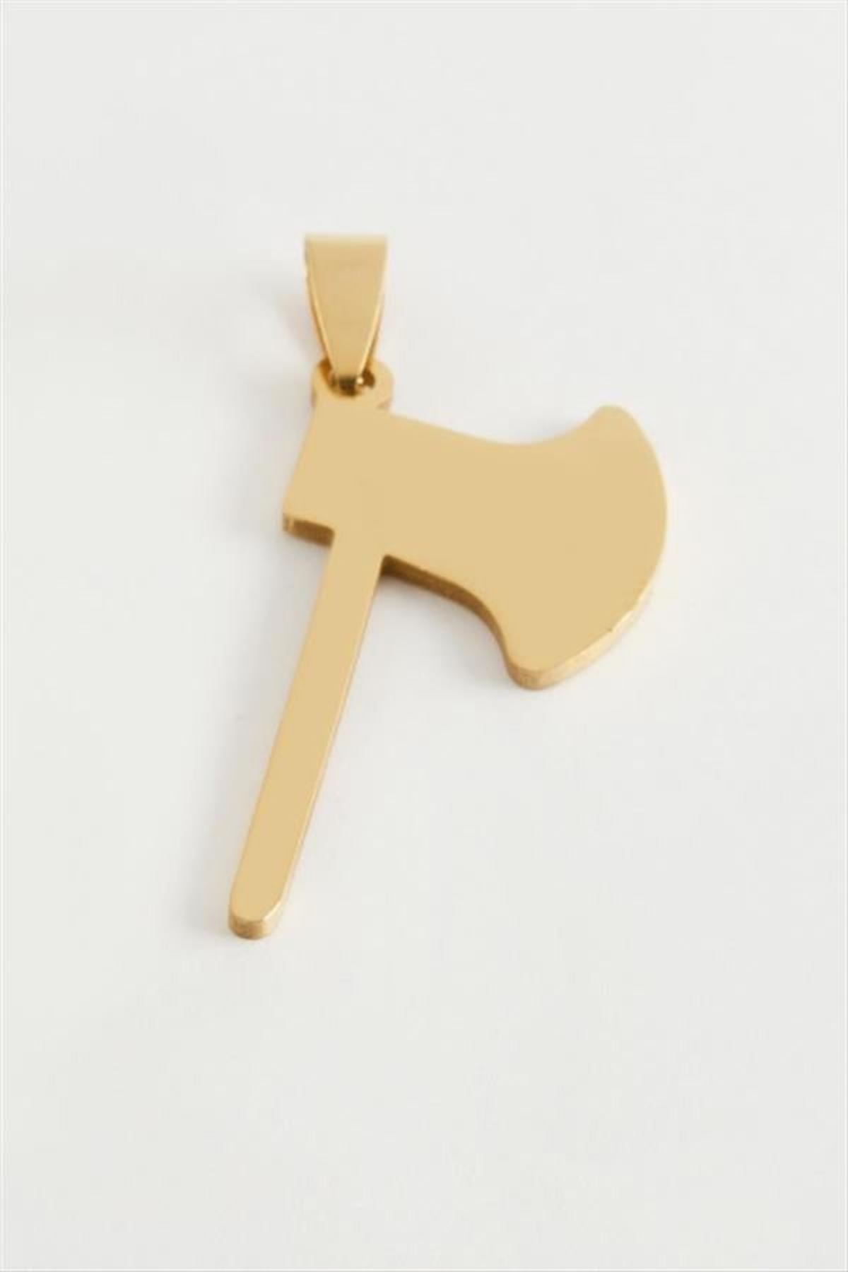 Balta Çelik Kolye Ucu 4 cm - Sarı