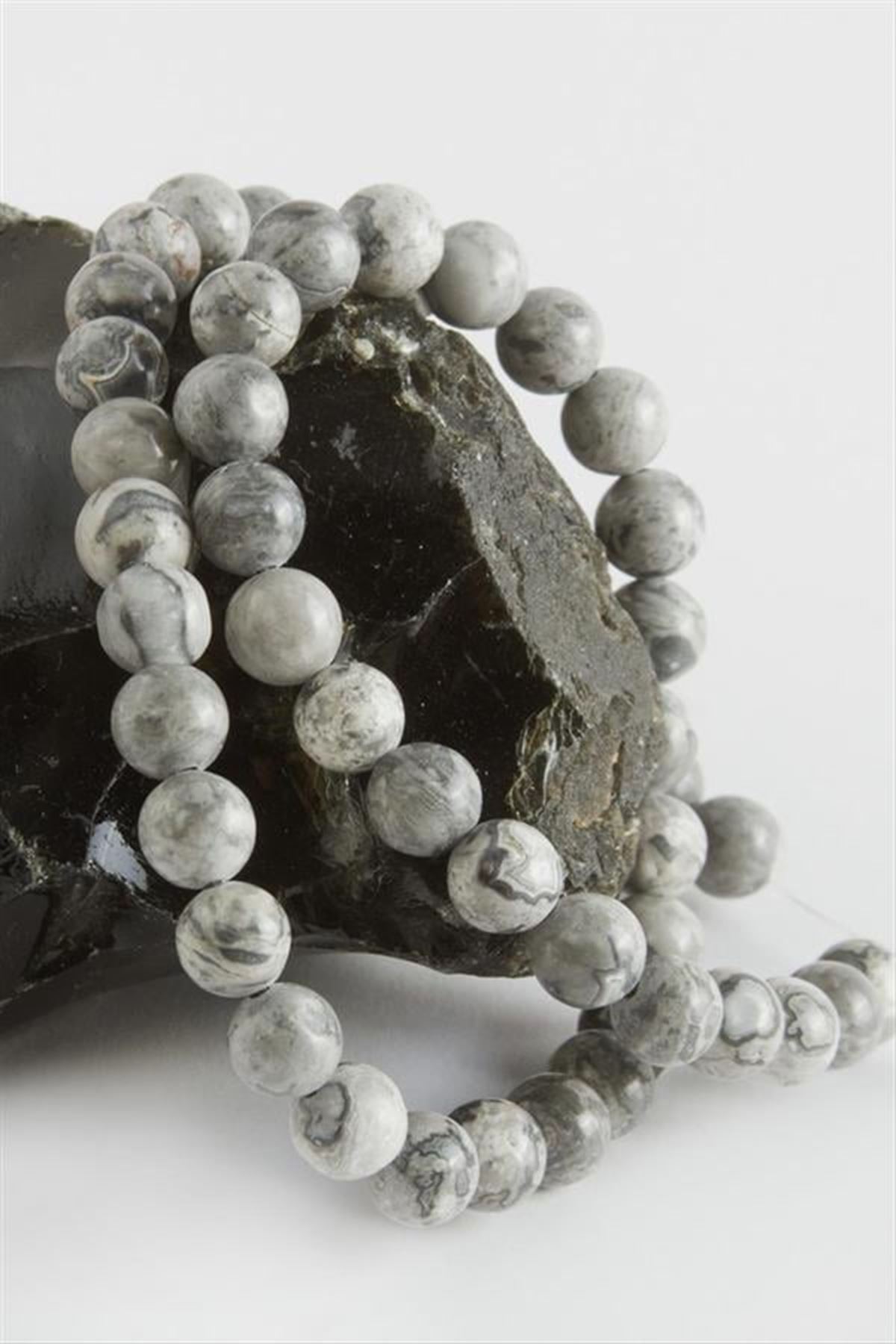 8 mm Jasper Taşı - Gri