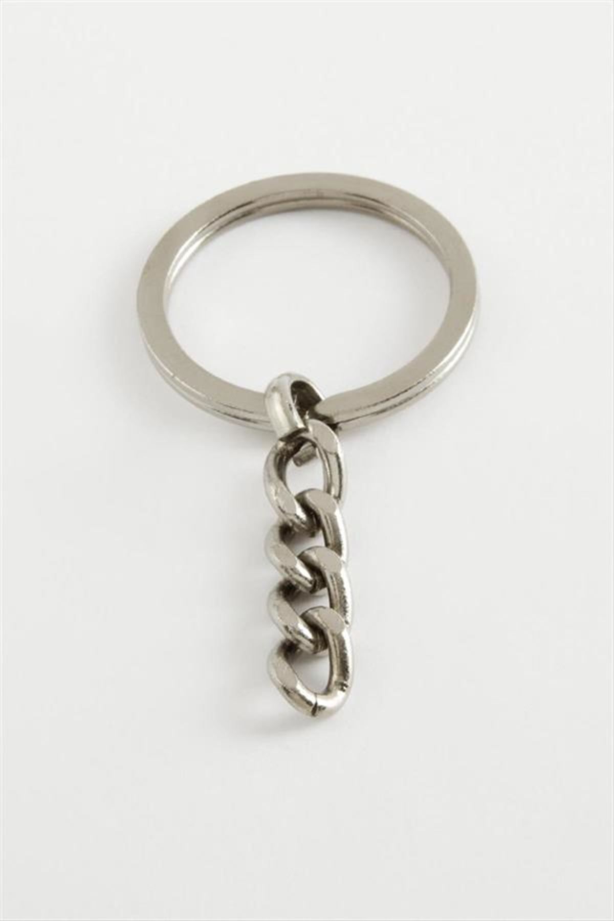Kalın Metal Anahtarlık Aparatı 3 cm - Gümüş Rengi