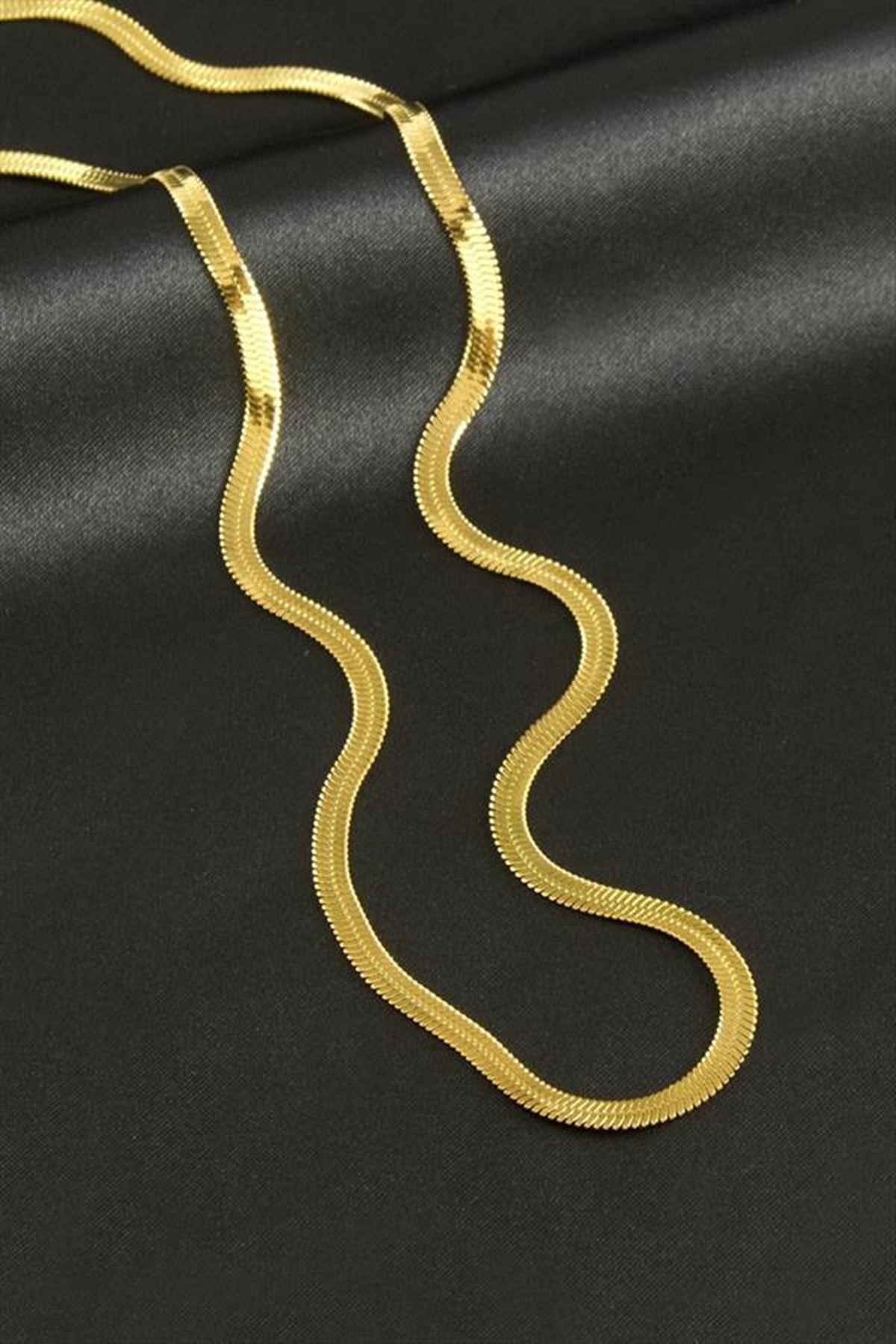 İtalyan Zincir Çelik Kolye 60 cm - Sarı