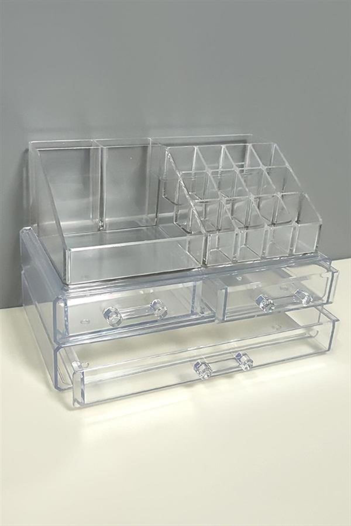 Black Stone 3 Çekmeceli Organizer Set - Şeffaf
