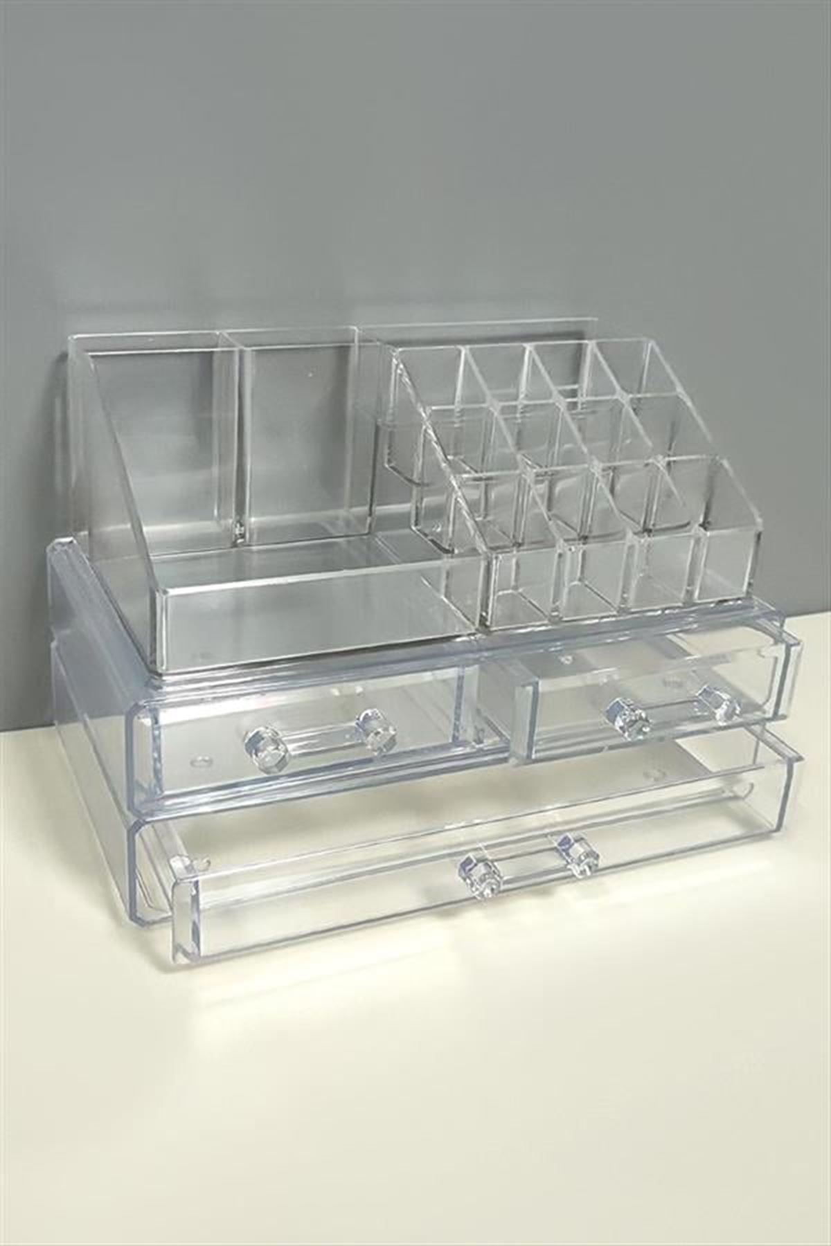 Black Stone 3 Çekmeceli Organizer Set - Şeffaf