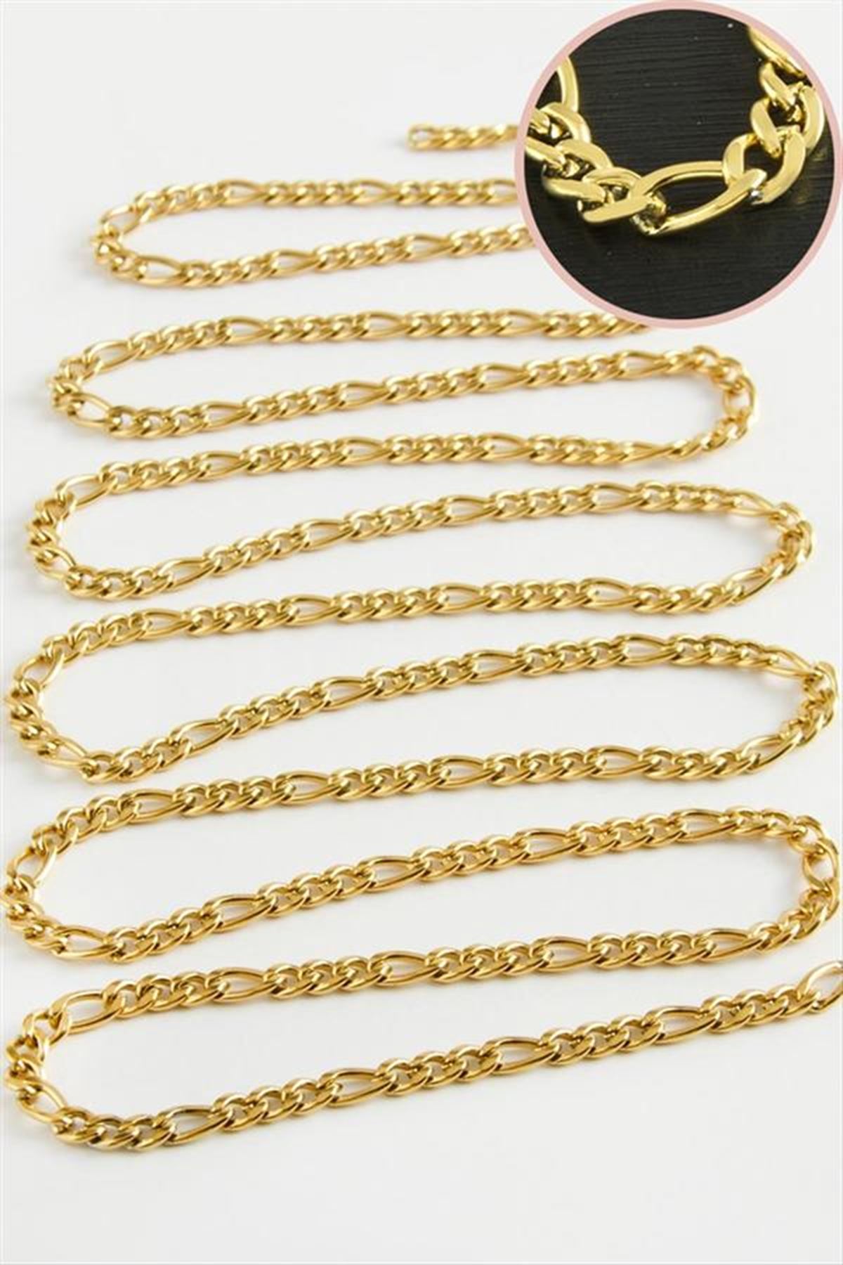 4 mm Çelik Zincir 1 Metre - Sarı