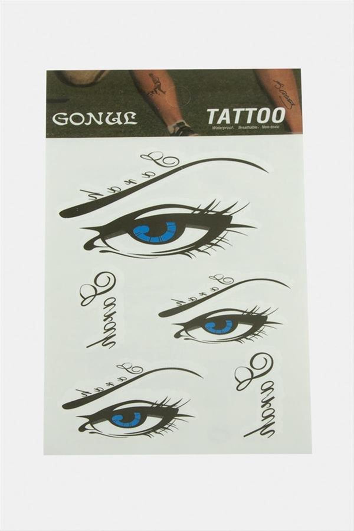 Göz Tattoo Dövme Sticker - Beyaz