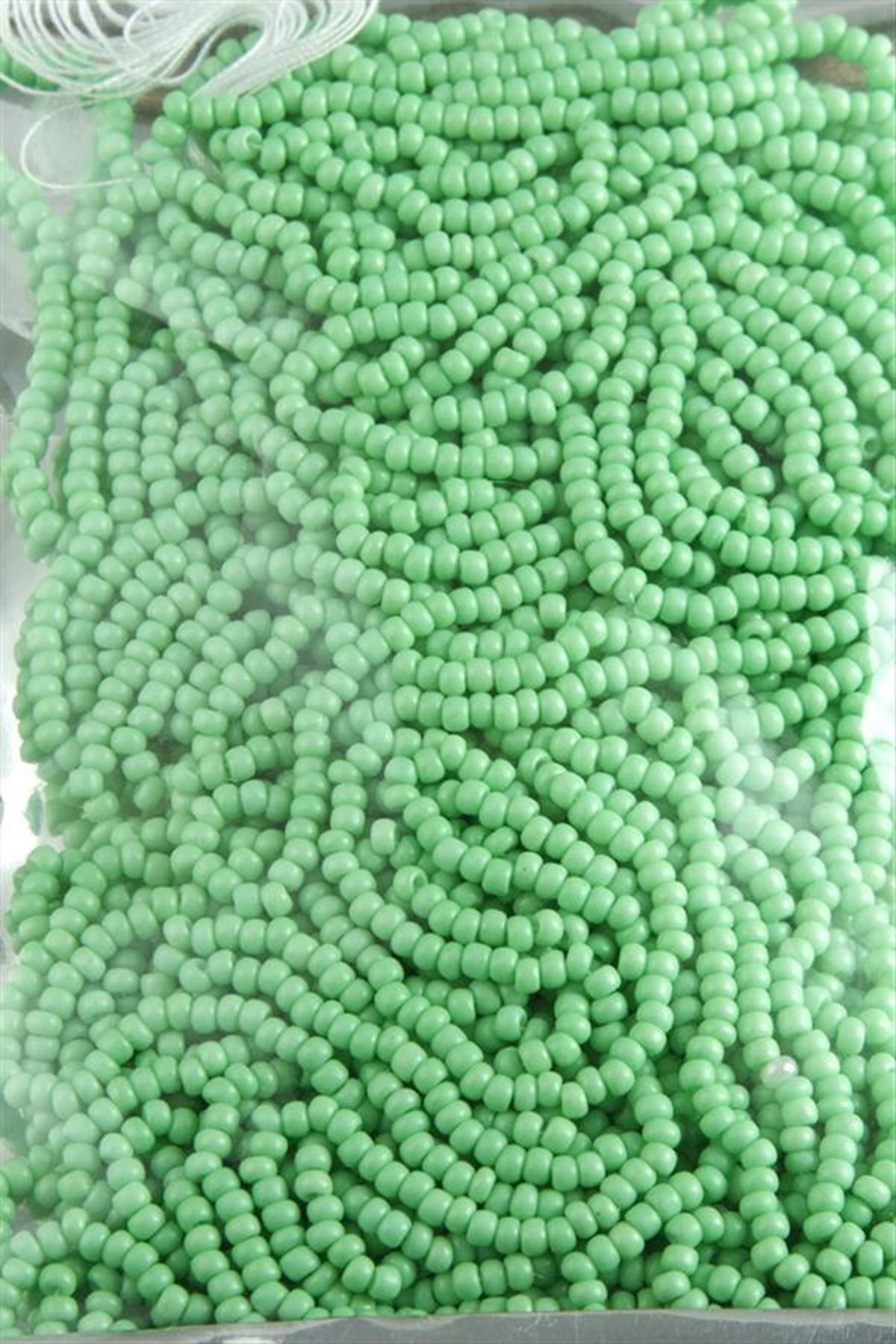2,5 mm Silindir Kum Boncuk 50 Gram - Yeşil-1