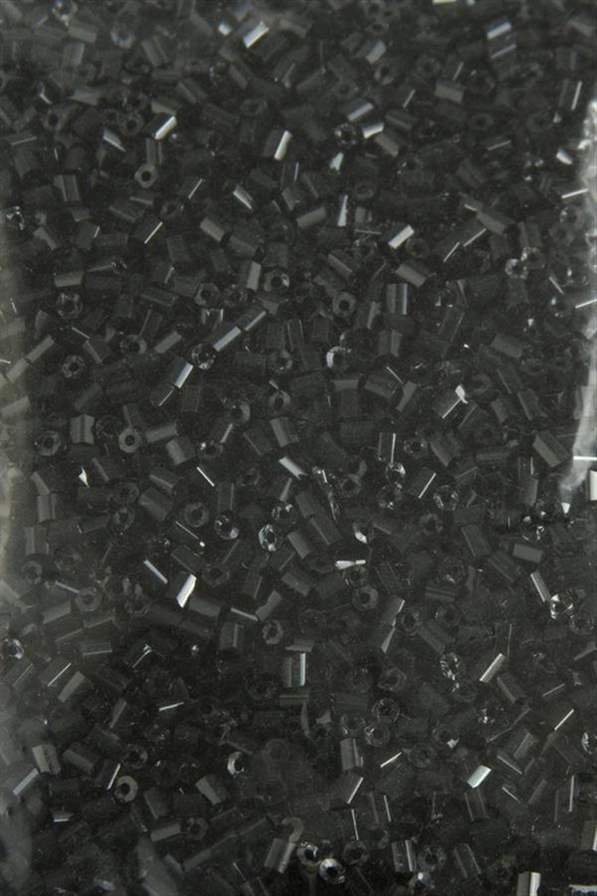 2 mm Silindir Kum Boncuk 50 Gram - Siyah