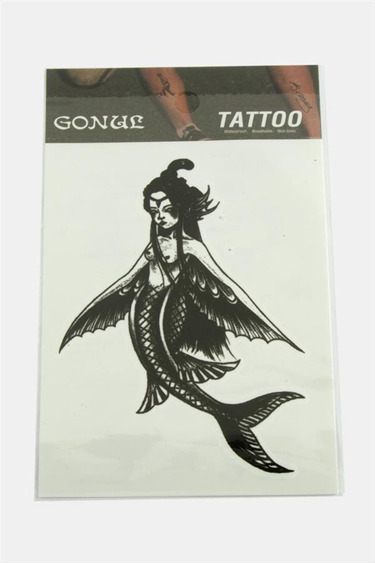 Deniz Kızı Tattoo Dövme Sticker - Beyaz