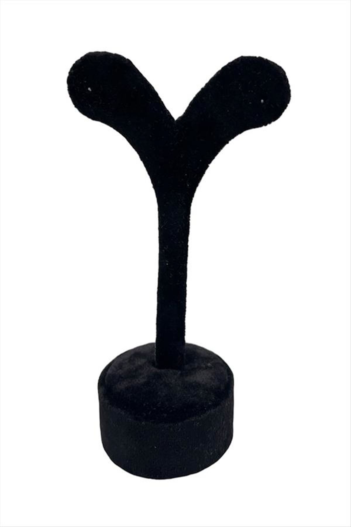 Golf Anfora Kumaş Kaplamalı Küpe Standı - Siyah