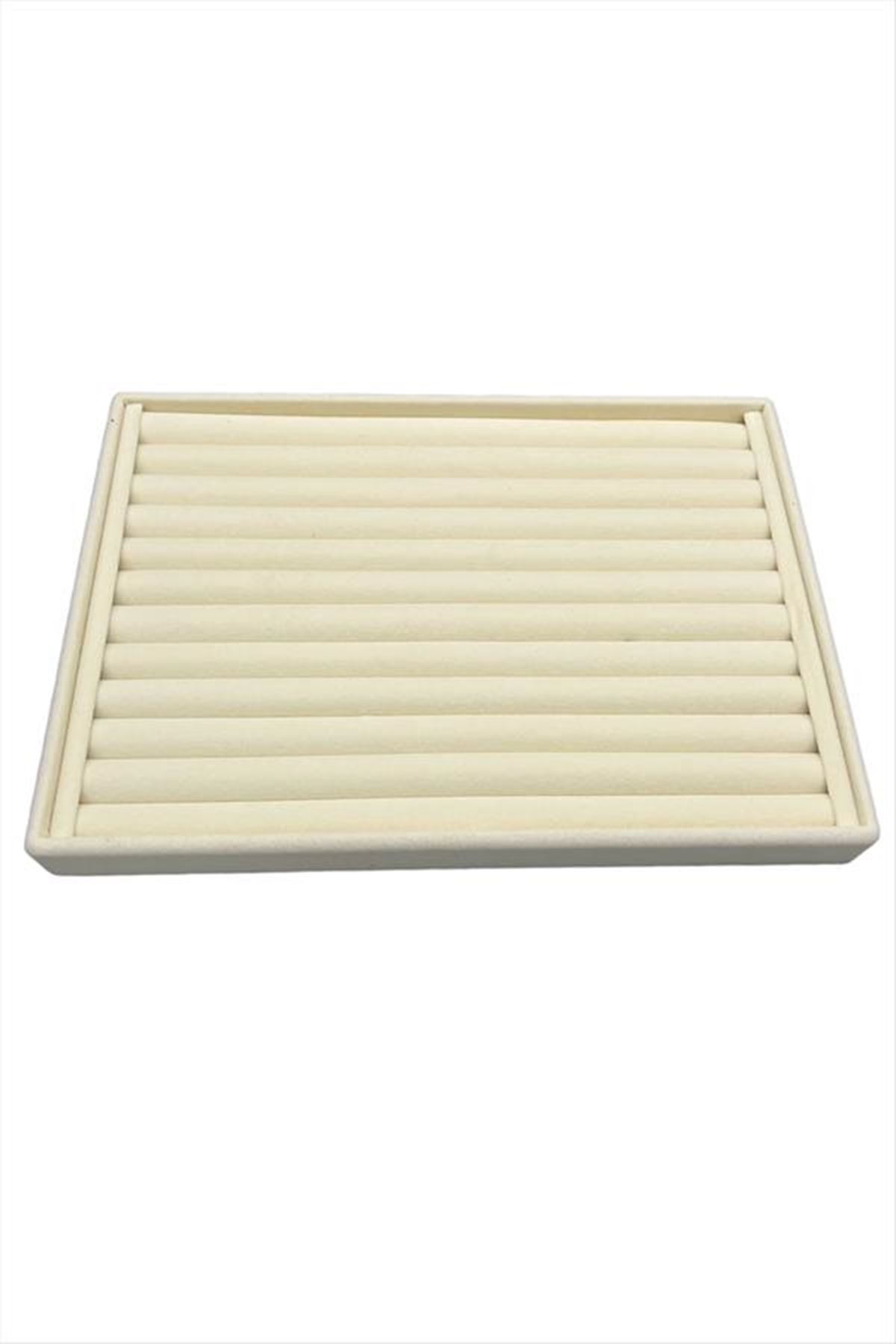 Yatay Sosisli Anfora Yüzük Kelepçe Standı 24*34 cm - Krem