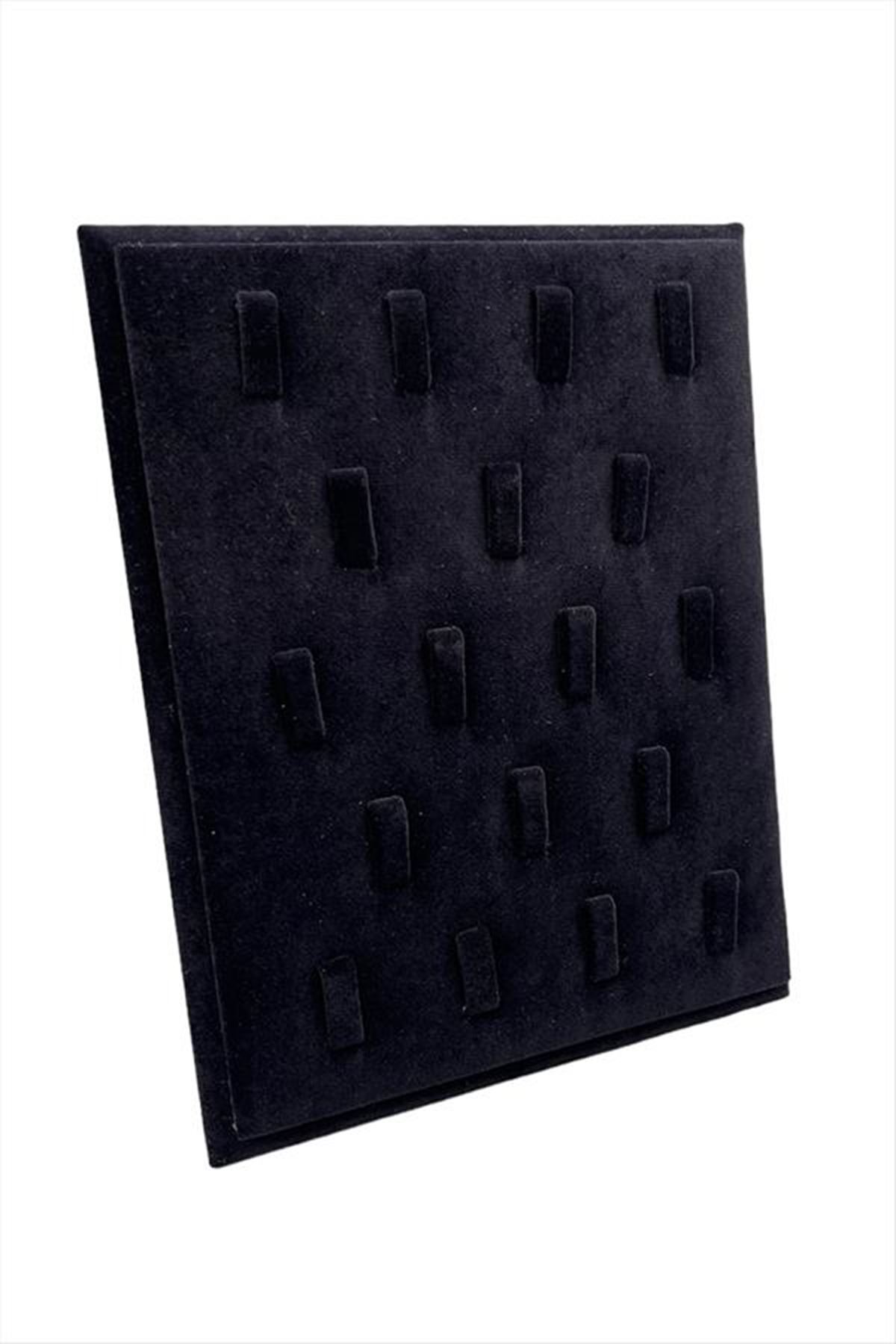 18 Tırnaklı Ayaklı Anfora Kumaş Yüzük Standı 17*20 cm - Siyah