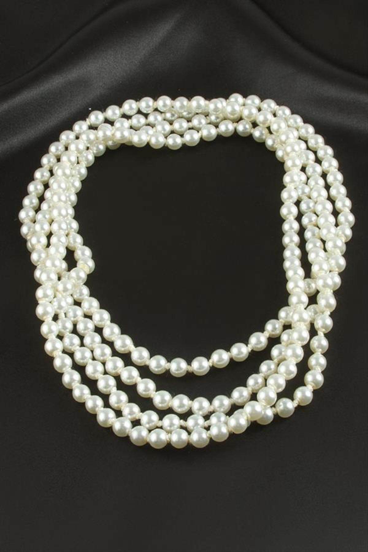 8 mm İnci Kolye 190 cm - Beyaz