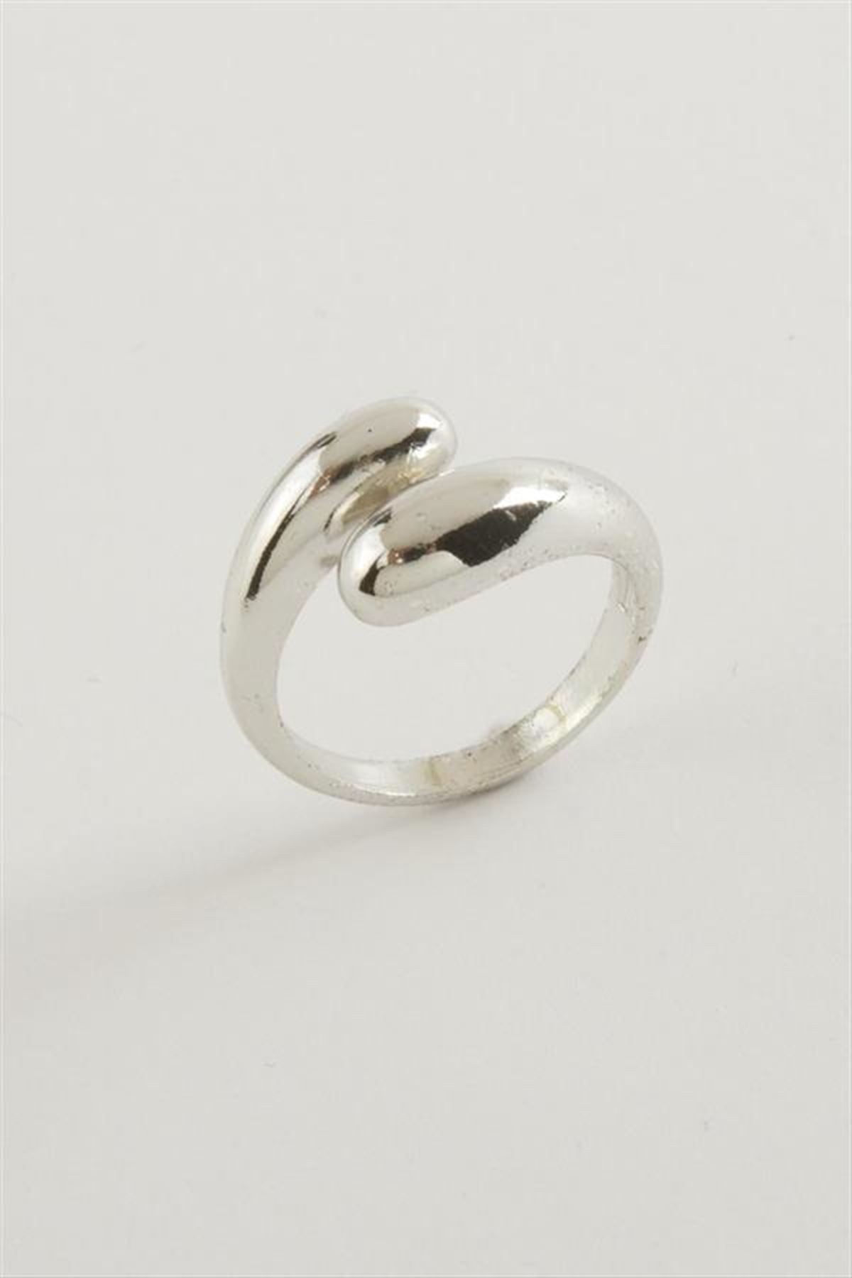 Oval Metal Yüzük - Gümüş Rengi