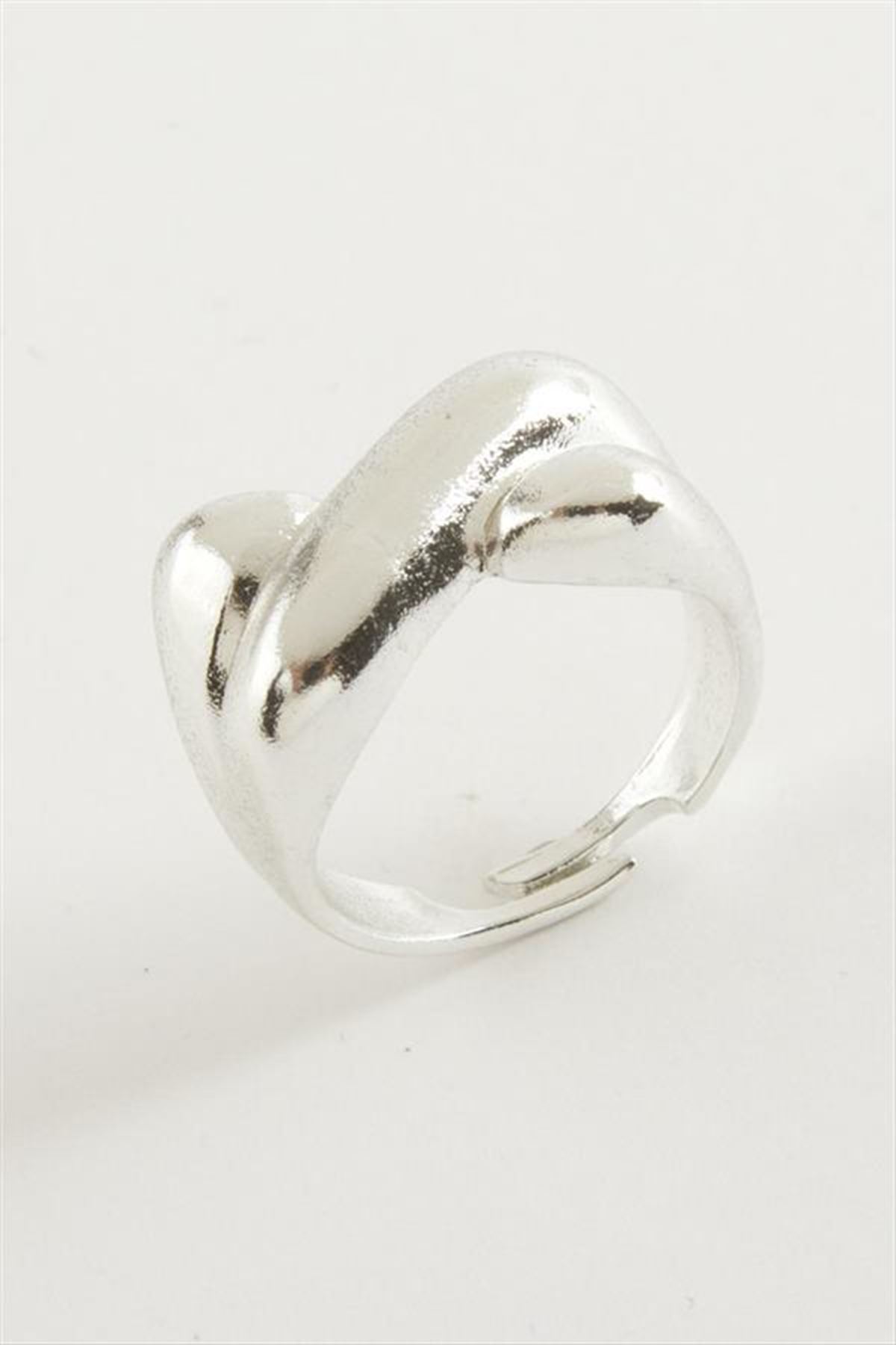 Oval Metal Yüzük - Gümüş Rengi