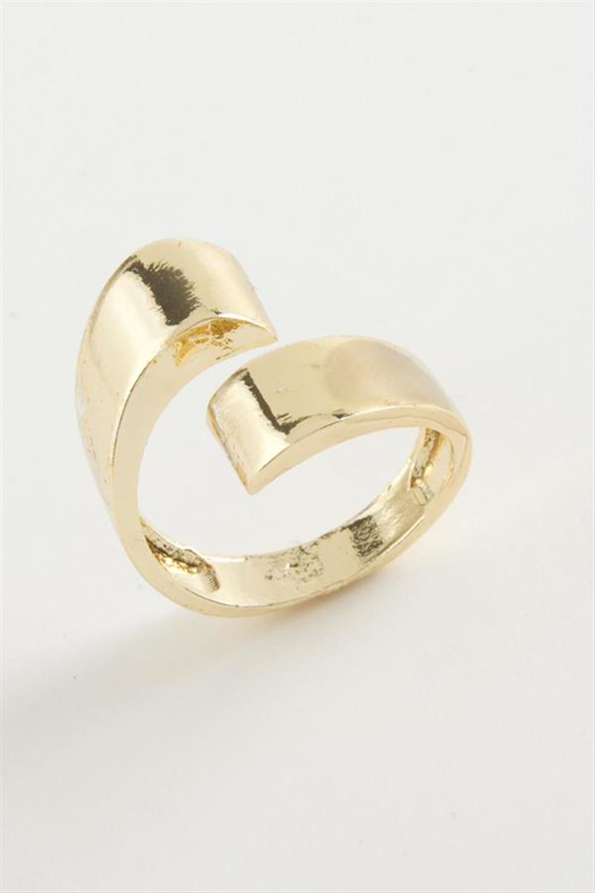 Oval Metal Yüzük - Sarı