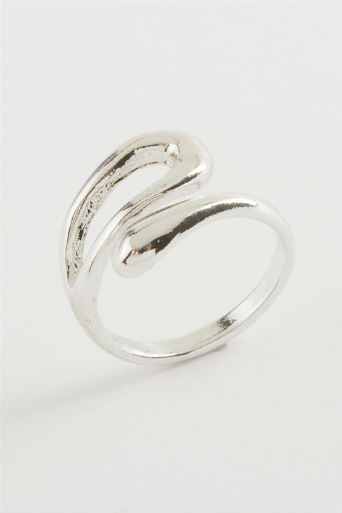 Oval Metal Yüzük - Gümüş Rengi