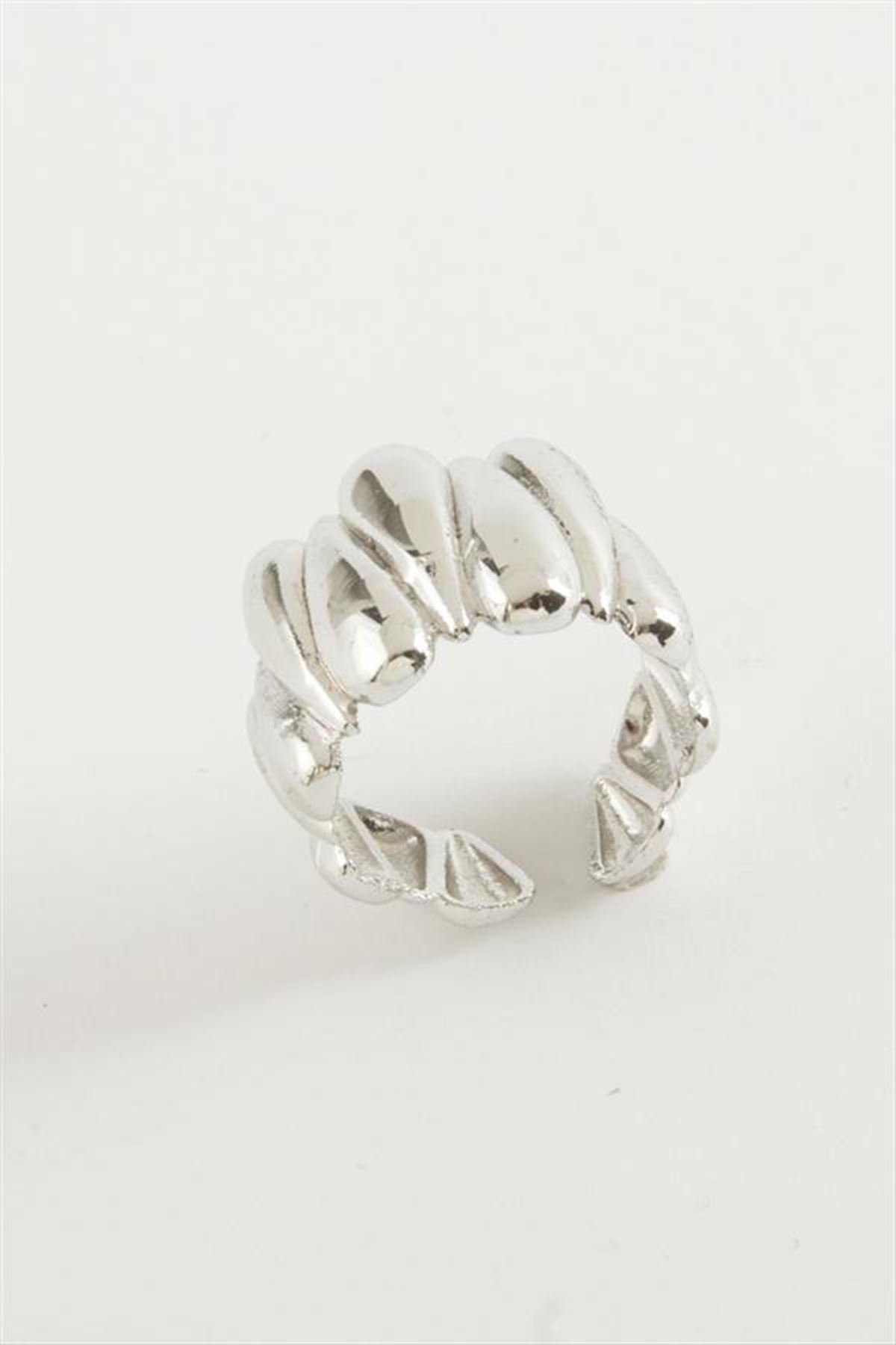 Oval Metal Yüzük - Gümüş Rengi