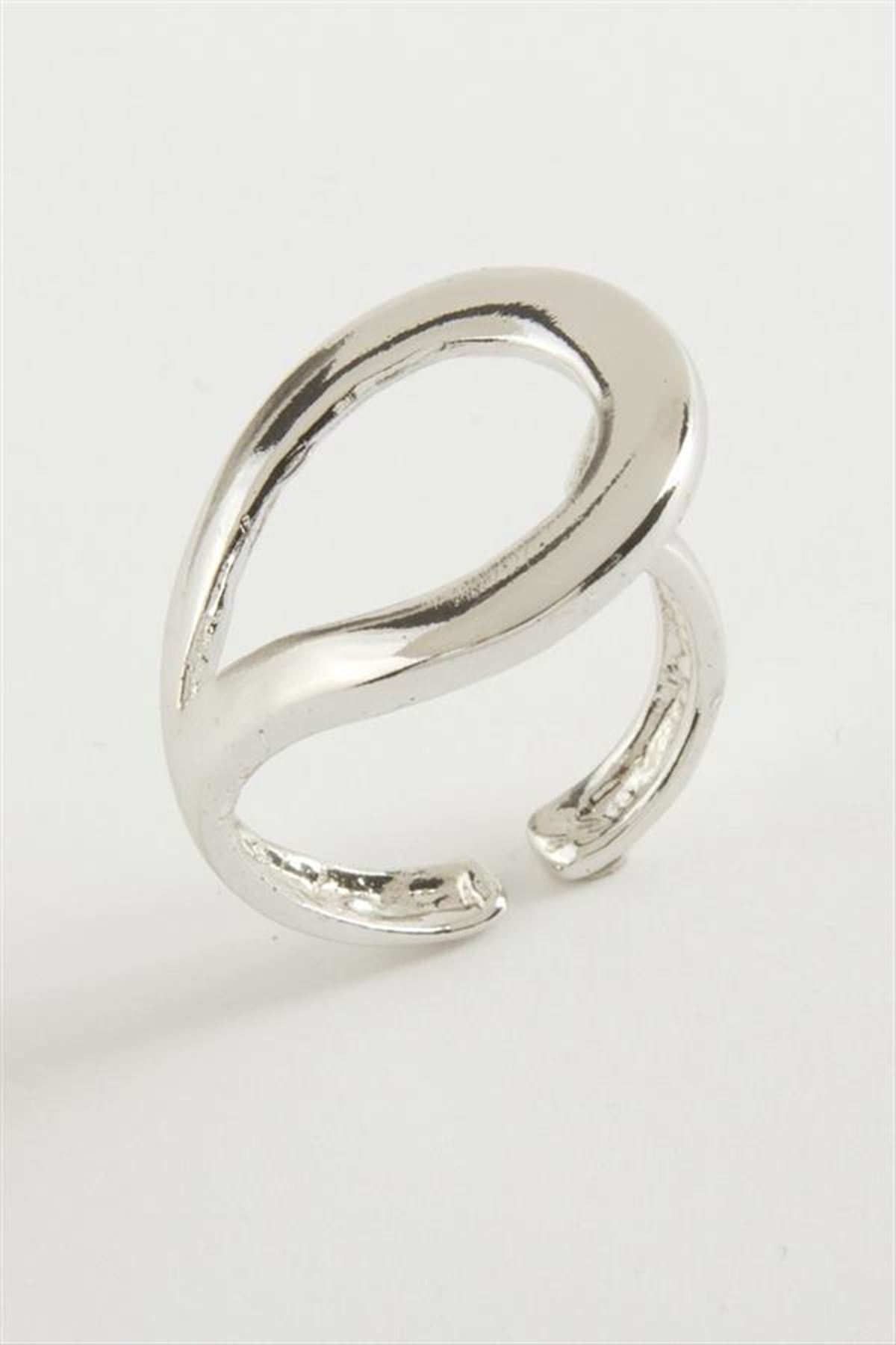 Oval Metal Yüzük - Gümüş Rengi
