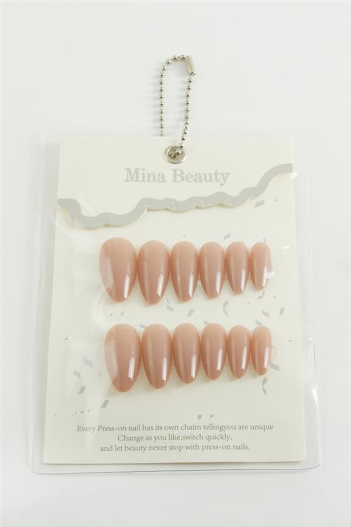 Mina Beauty Kedi Gözü Takma Tırnak - Pudra Rengi