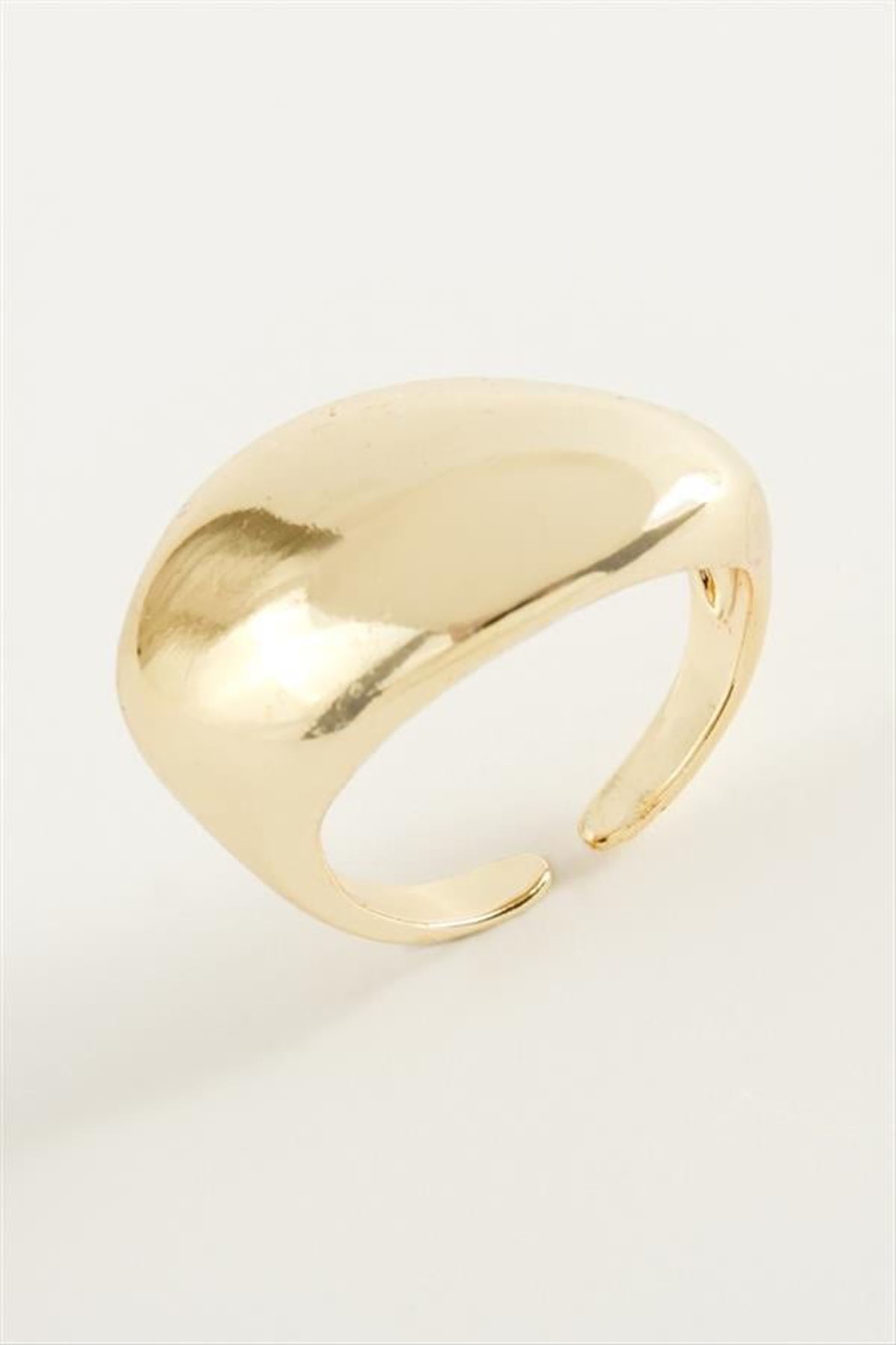 Oval Metal Yüzük - Gümüş Rengi