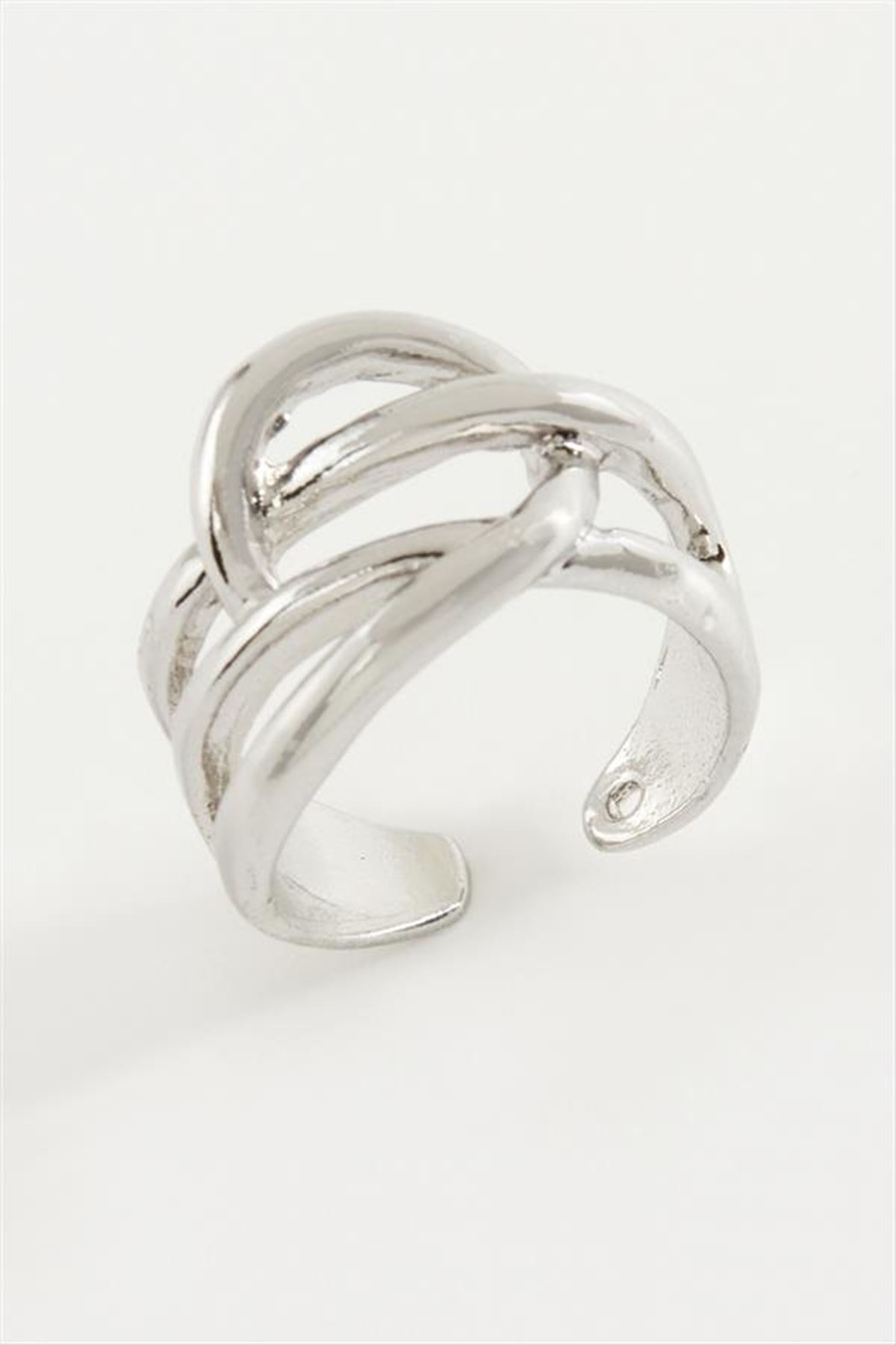 Oval Metal Yüzük - Gümüş Rengi