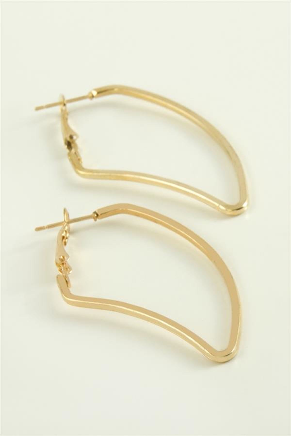 Kulak Halka Küpe 5 cm - Sarı