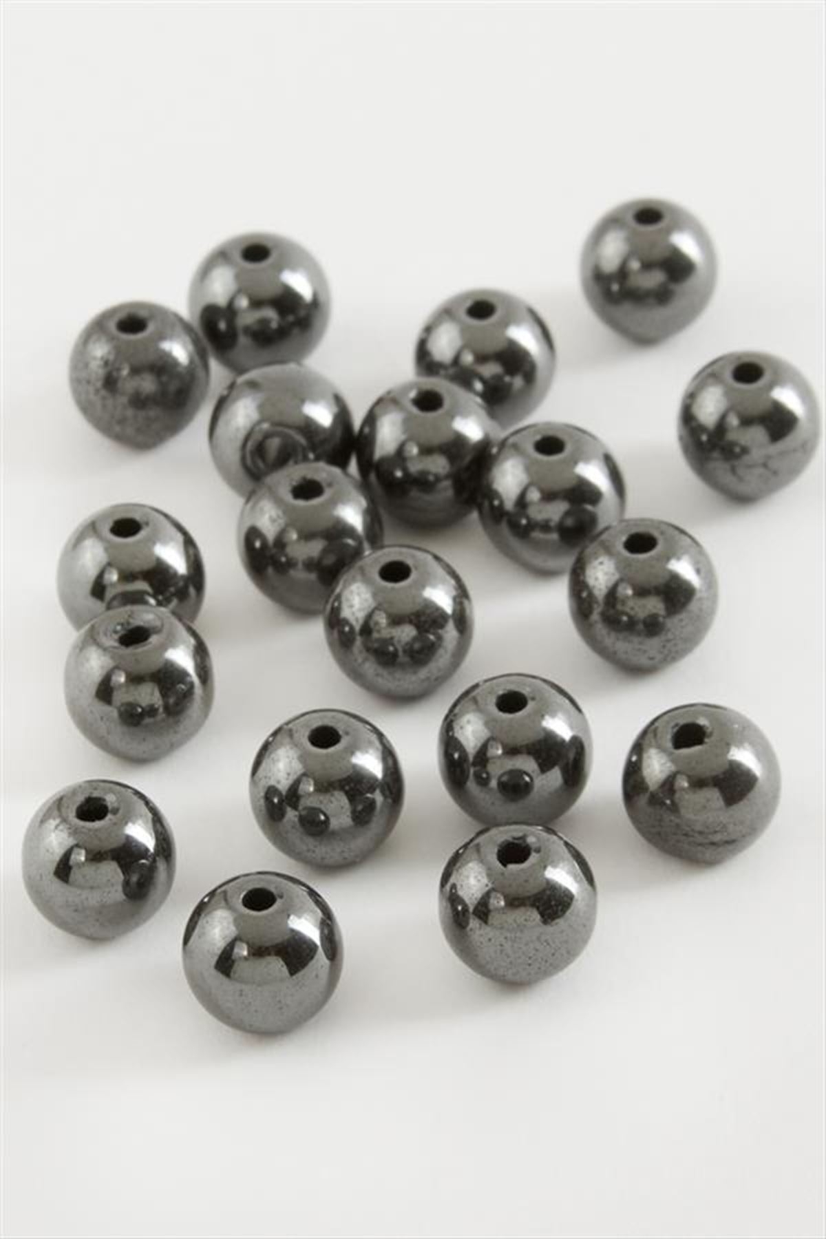 8 mm Hematit Taşı 50 Gram - Antrasit