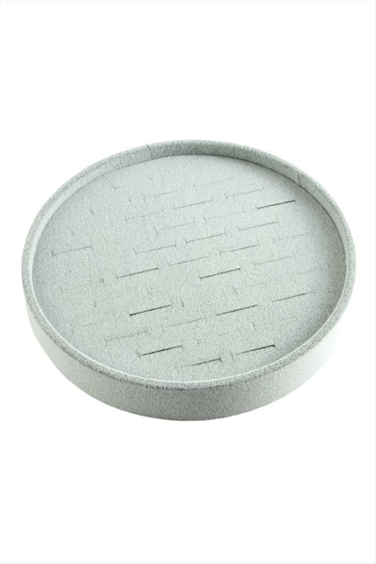 Yuvarlak Ahşap Anfora Kumaş Yüzüklük 20 cm - Yeşil