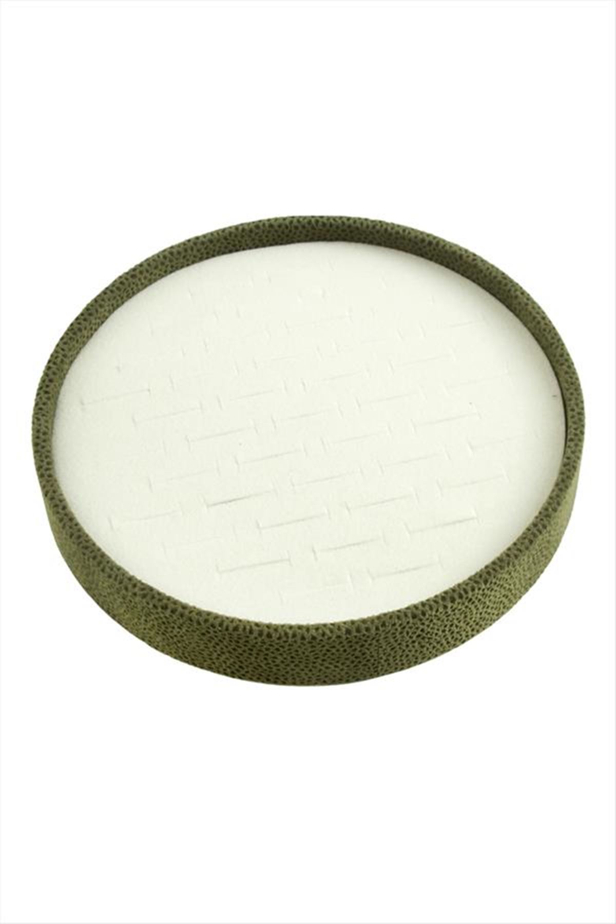 Yuvarlak Ahşap Anfora Kumaş Yüzüklük 20 cm - Yeşil