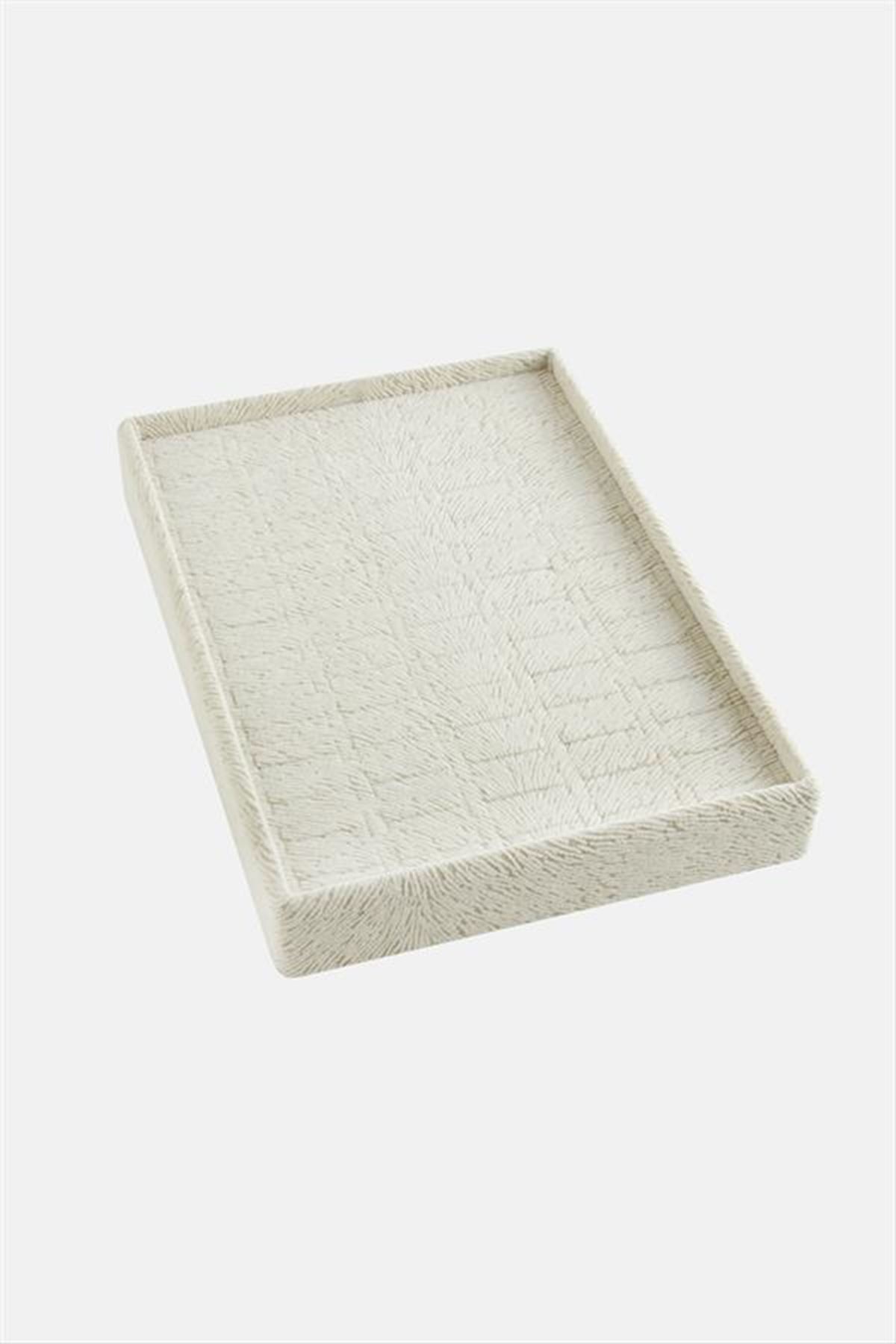 Dikey Anfora Kumaş Batırmalı Yüzük Tablası 17*23 - Krem