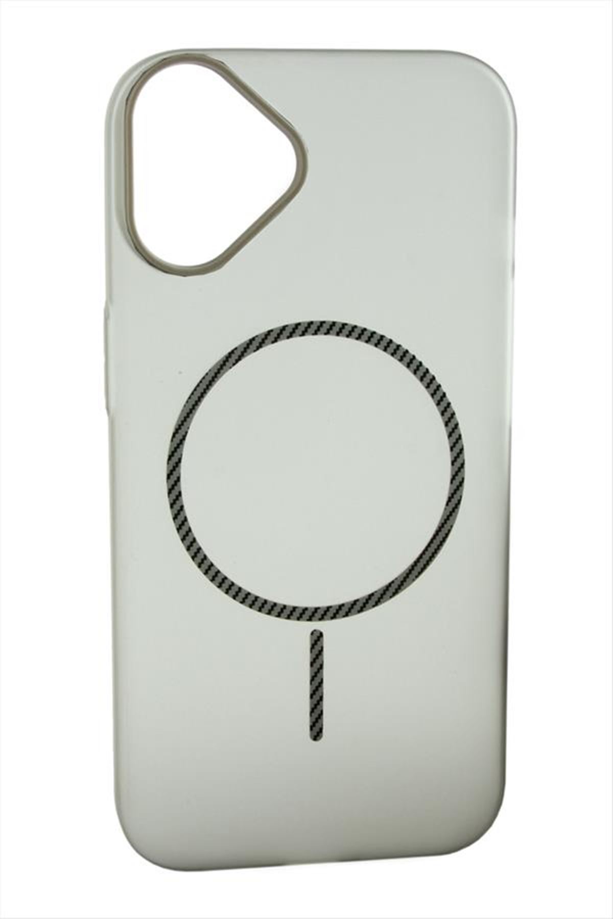 iPhone 16 Buzlu Magsaff Kapak Kılıf - Gri