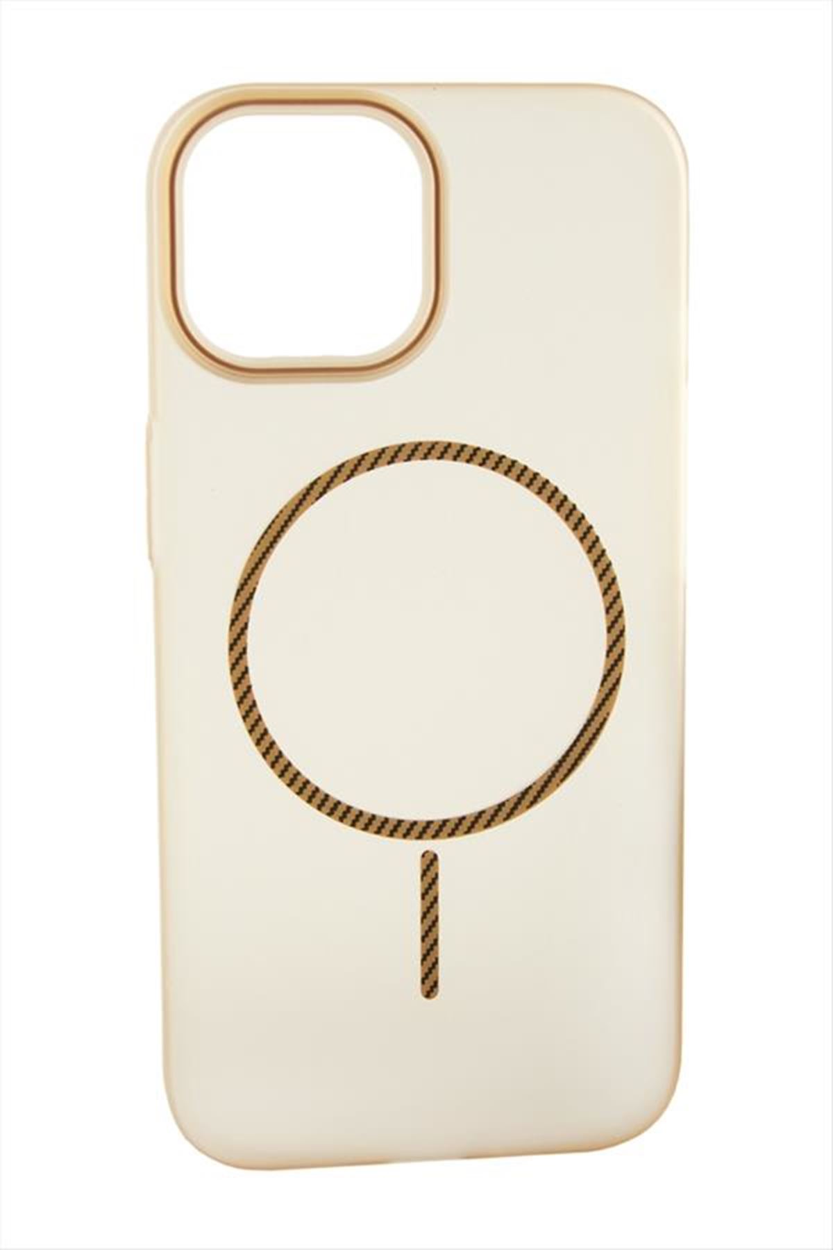 iPhone 16 Pro Buzlu Magsaff Kapak Kılıf - Sarı