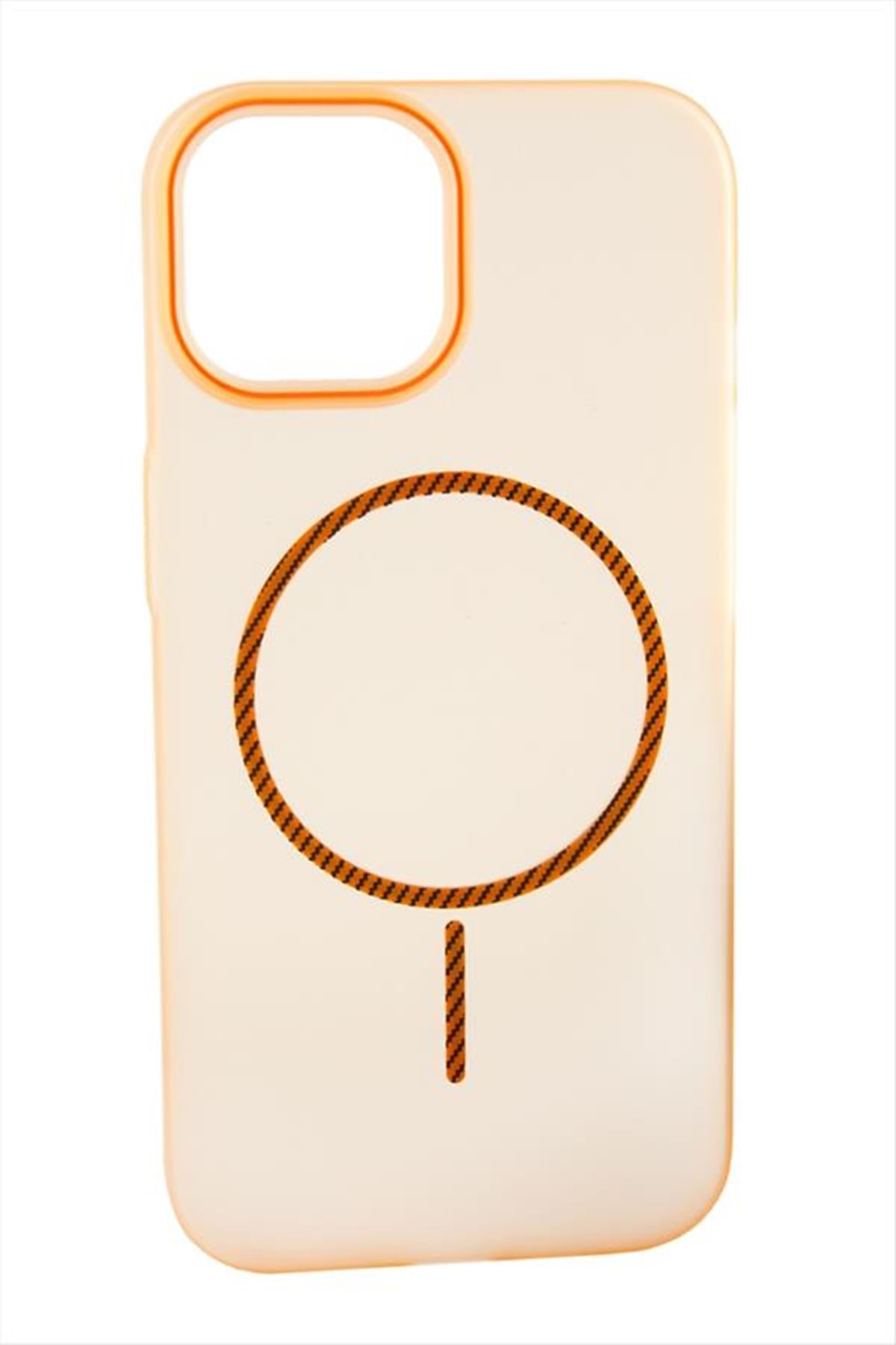 iPhone 11 Buzlu Magsaff Kapak Kılıf - Turuncu