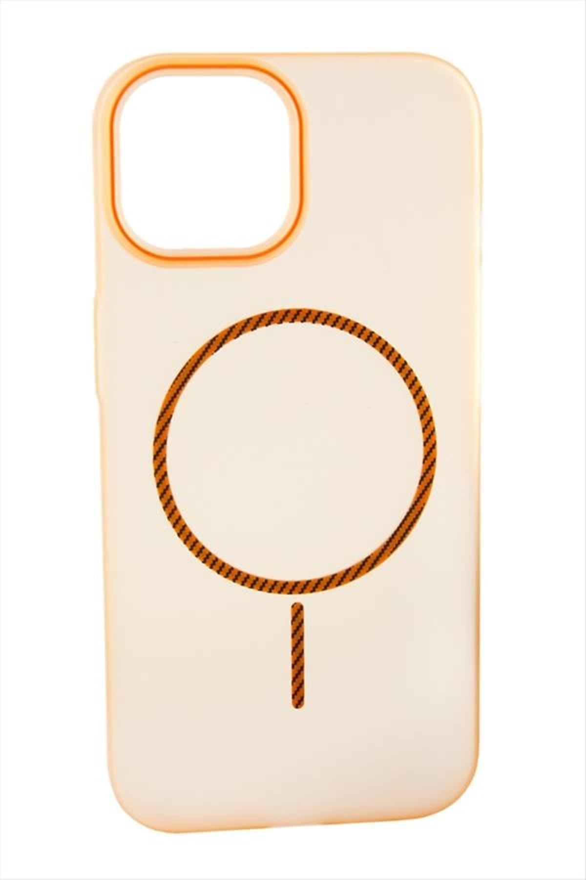 iPhone 13/14 Buzlu Magsaff Kapak Kılıf - Gri