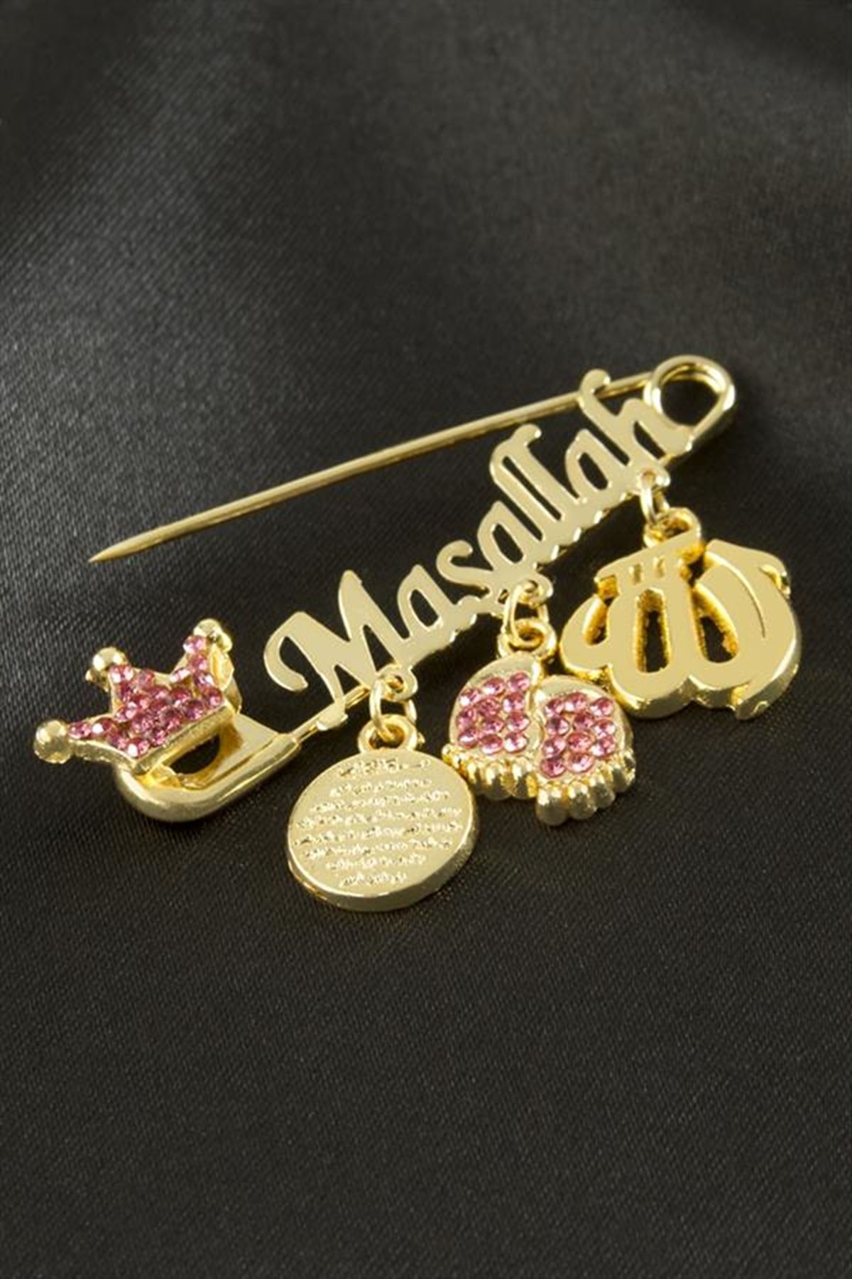 Maşallah Yazılı Broş - Pembe