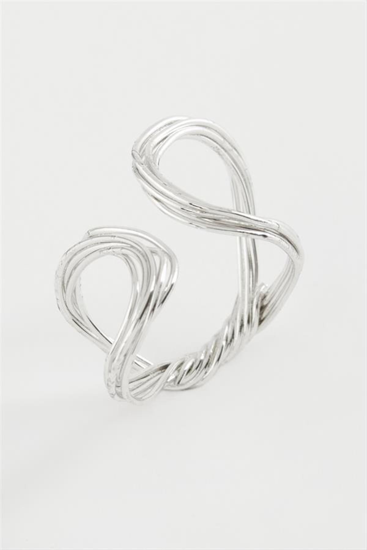 Oval Metal Yüzük - Gümüş Rengi