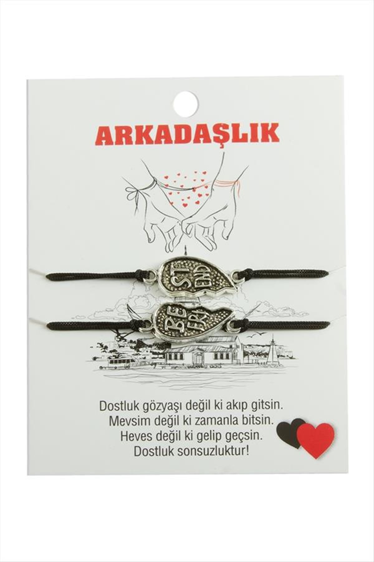 Best Friends Arkadaş Deri Bileklik - Siyah