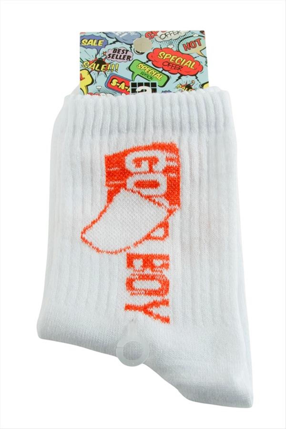 Godboy Kolej Çorap 8*28 - Beyaz