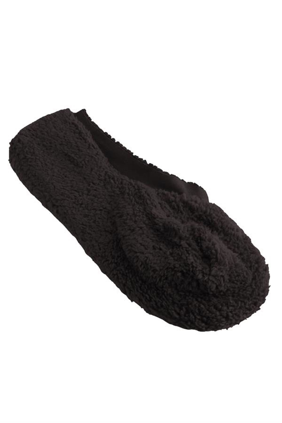 Peluş Polarlı Patik - Siyah