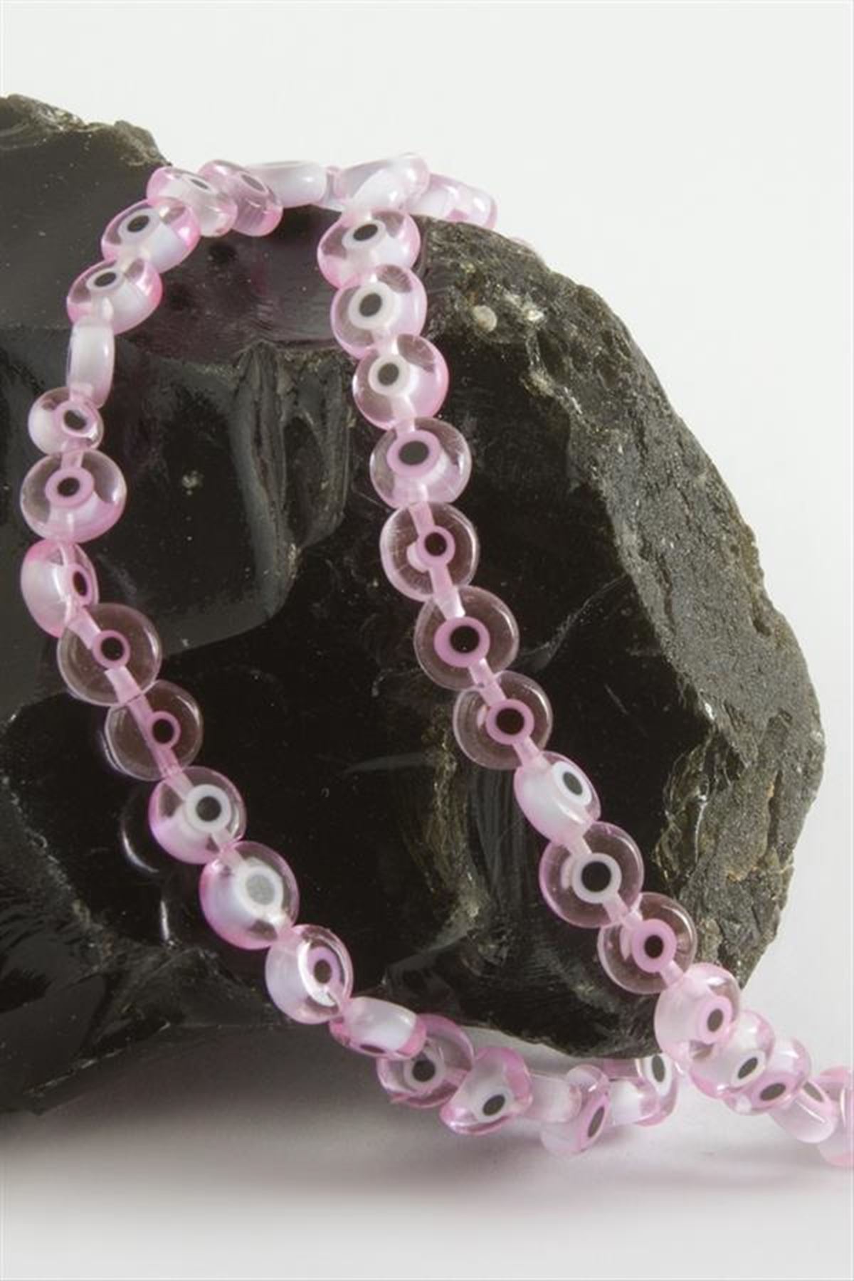 6 mm Cam Nazar Boncuk 1 Dizi - Pembe