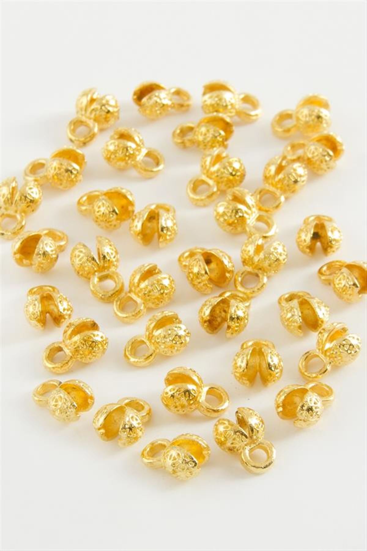 5 mm Çiçekli Tesbih Kapama Aparatı 50 Gram - Sarı
