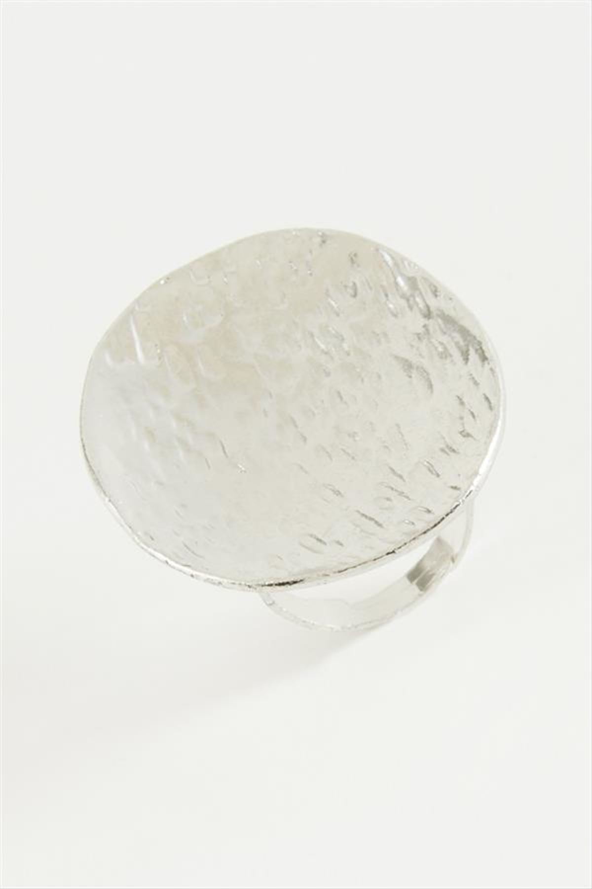 Oval Metal Yüzük - Gümüş Rengi